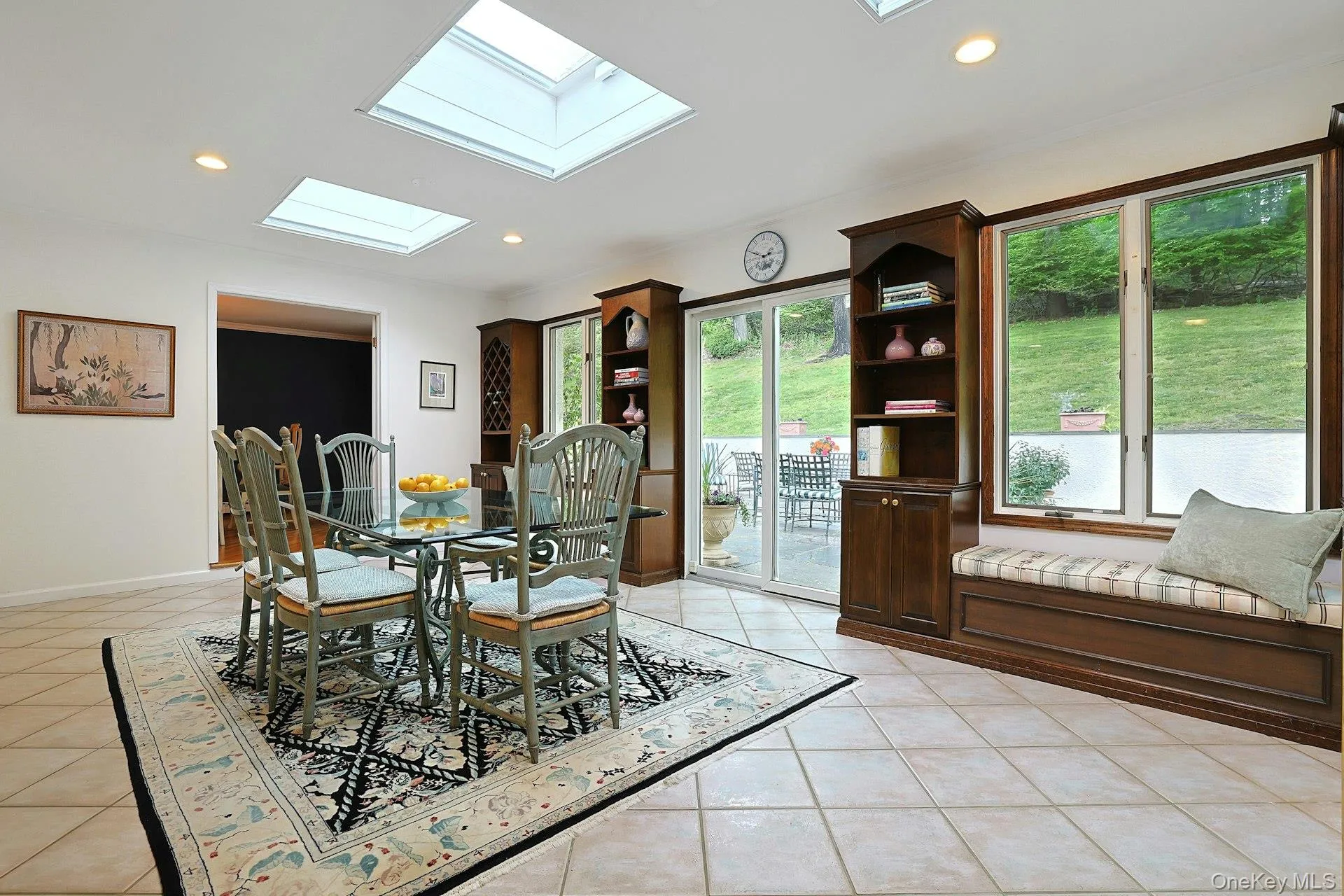 Built-ins with Window Seats to the Stone Patio Built-ins with Window Seats to the Stone Patio