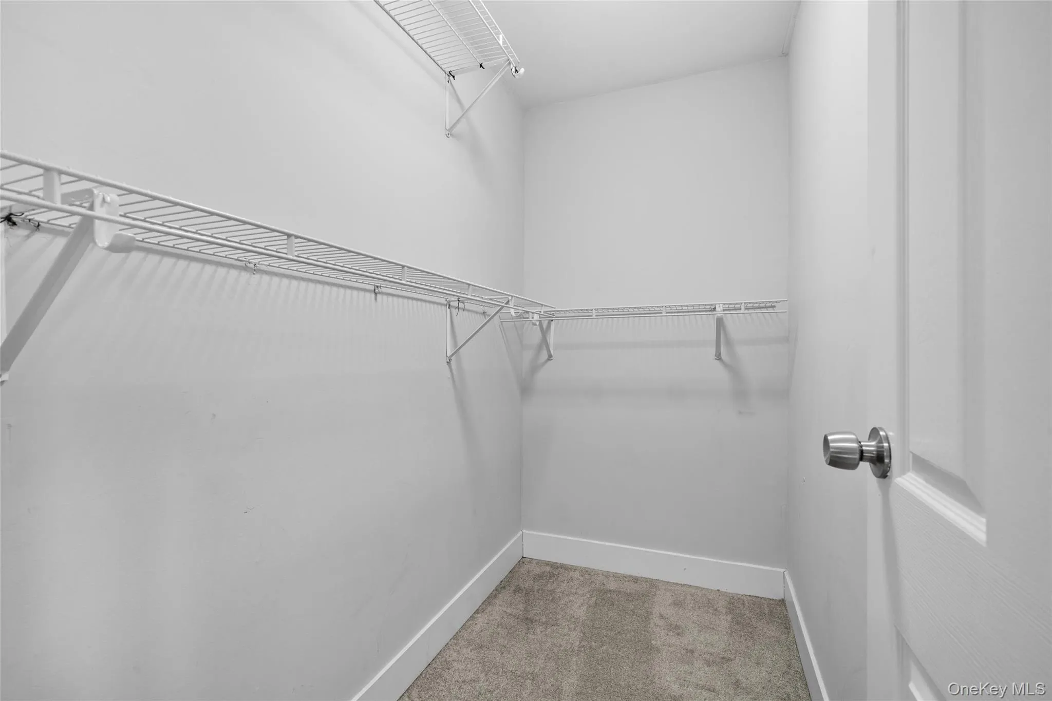 Walk in closet featuring carpet Walk in closet featuring carpet