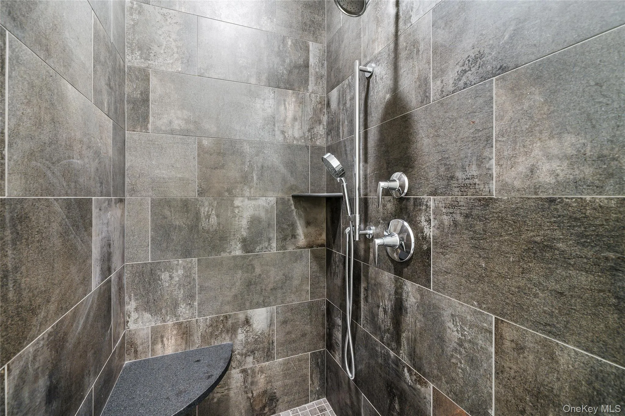 Interior details with tiled shower Interior details with tiled shower