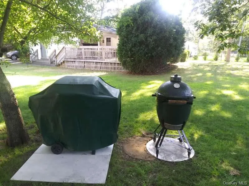 Barbecue and Egg Grill/Smoker area in the back of the house Barbecue and Egg Grill/Smoker area in the back of the house
