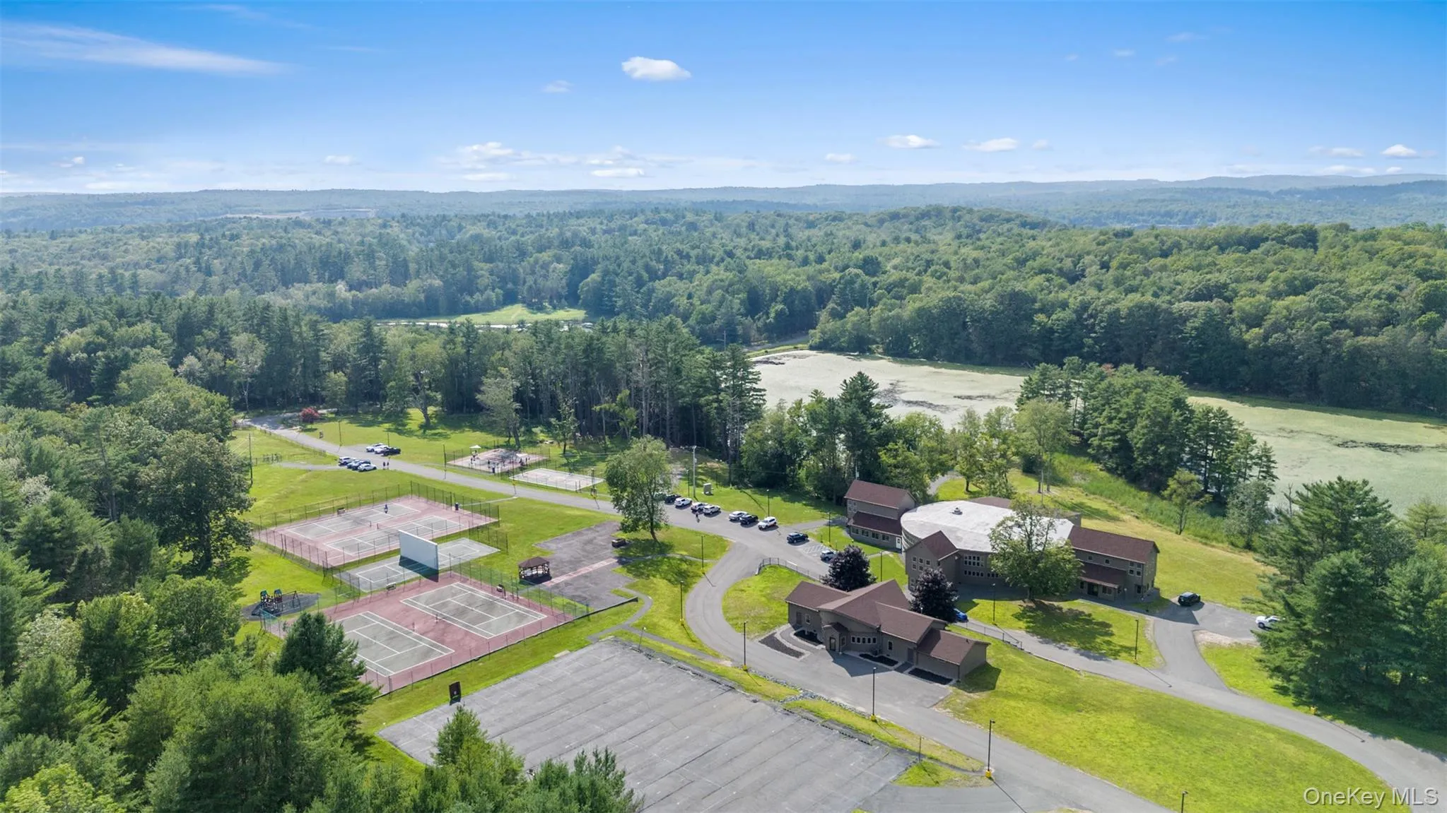 Aerial view of a heavily wooded area Aerial view of a heavily wooded area