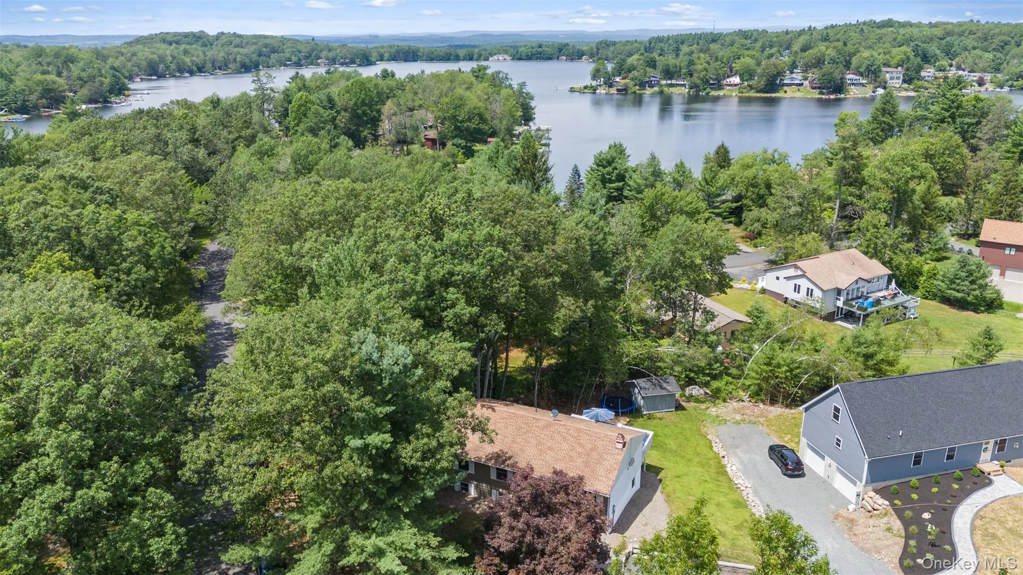 Drone / aerial view of a nearby body of water Drone / aerial view of a nearby body of water
