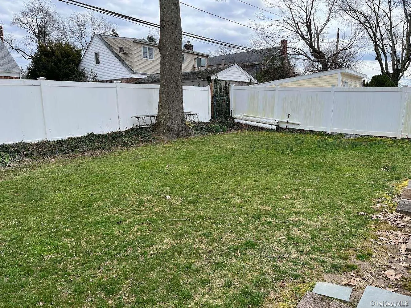 Backyard fenced in Backyard fenced in