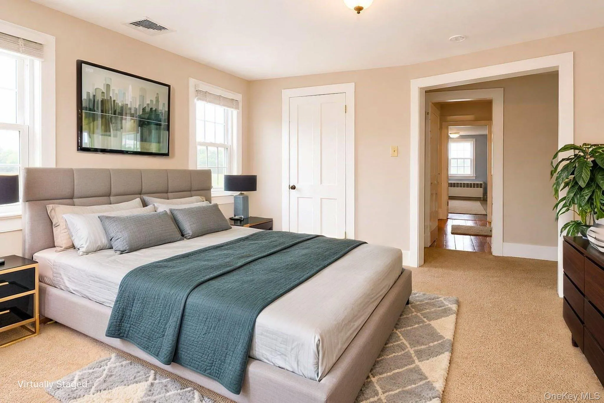 Spacious bedroom virtually staged Spacious bedroom virtually staged