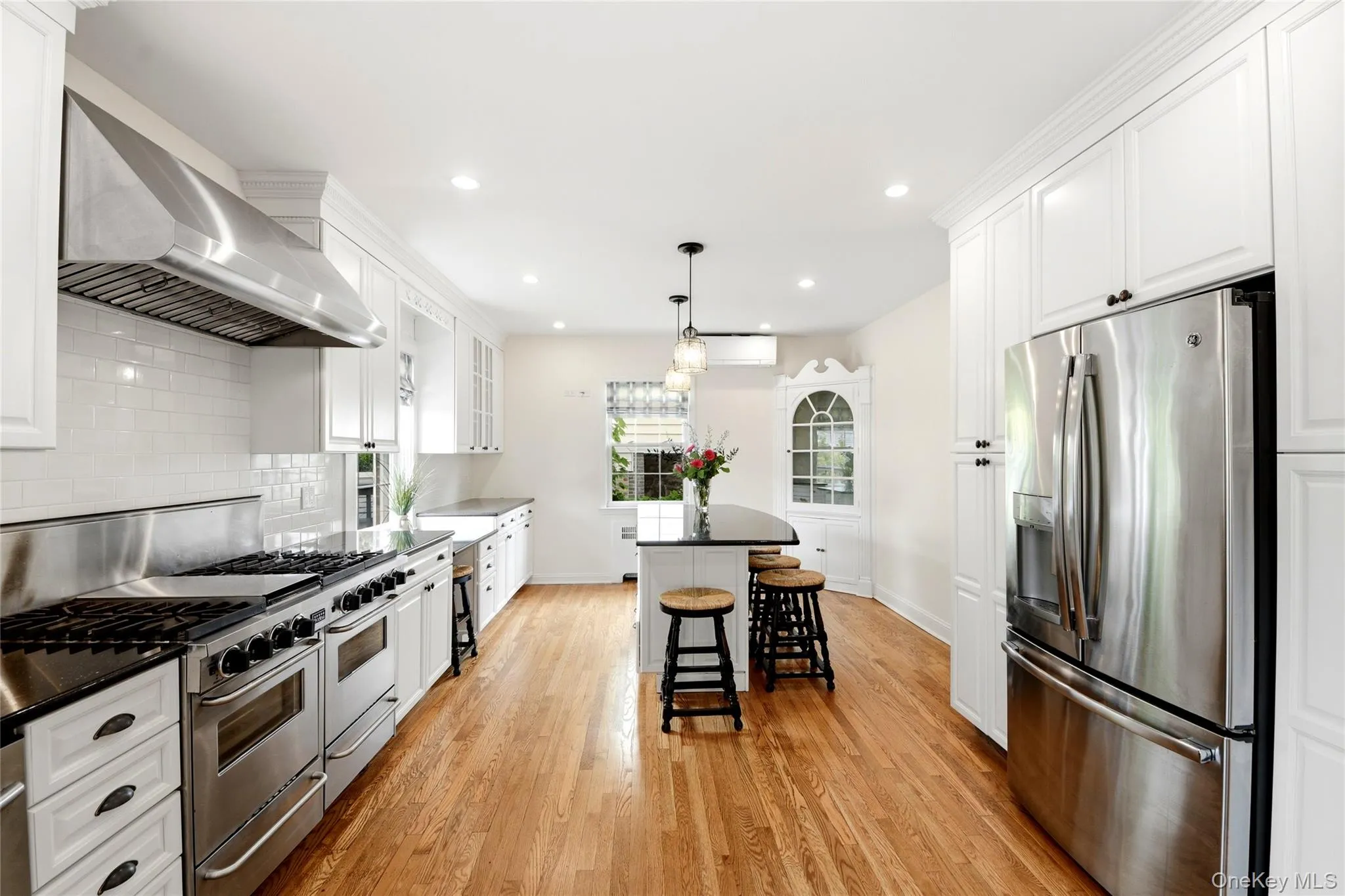Kitchen with all stainless steel appliances and granite countertops Kitchen with all stainless steel appliances and granite countertops