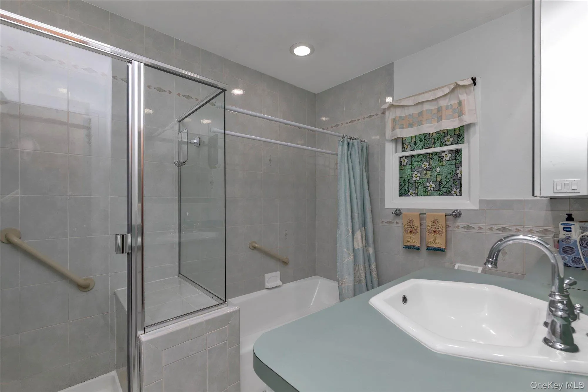 Full sized accessible bath with walk in shower, grab bars etc. Full sized accessible bath with walk in shower, grab bars etc.