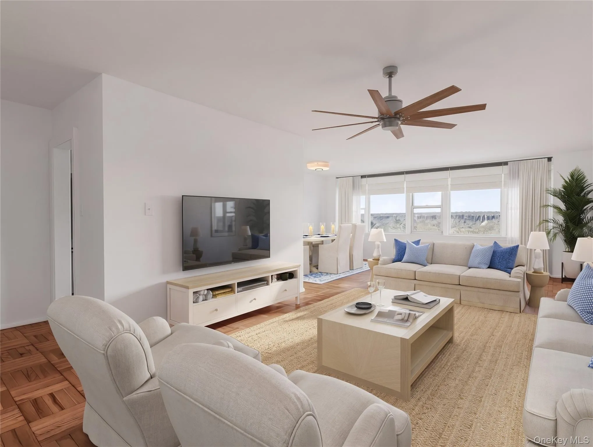 Virtually staged living dining area Virtually staged living dining area