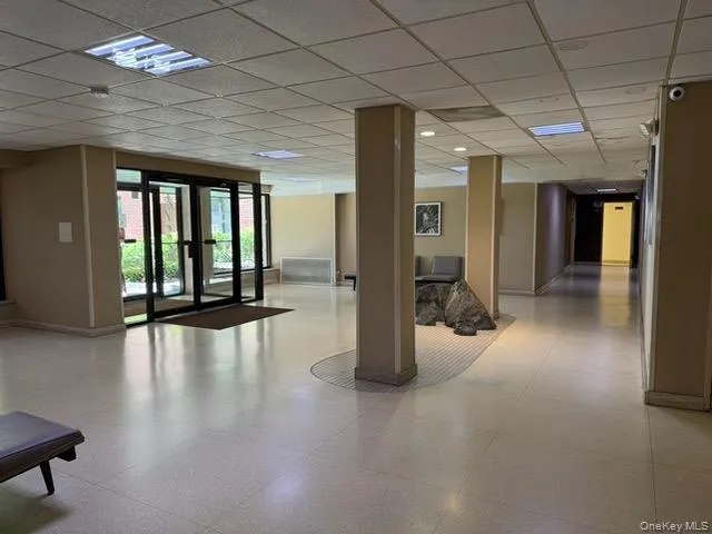 Community lobby with a drop ceiling Community lobby with a drop ceiling