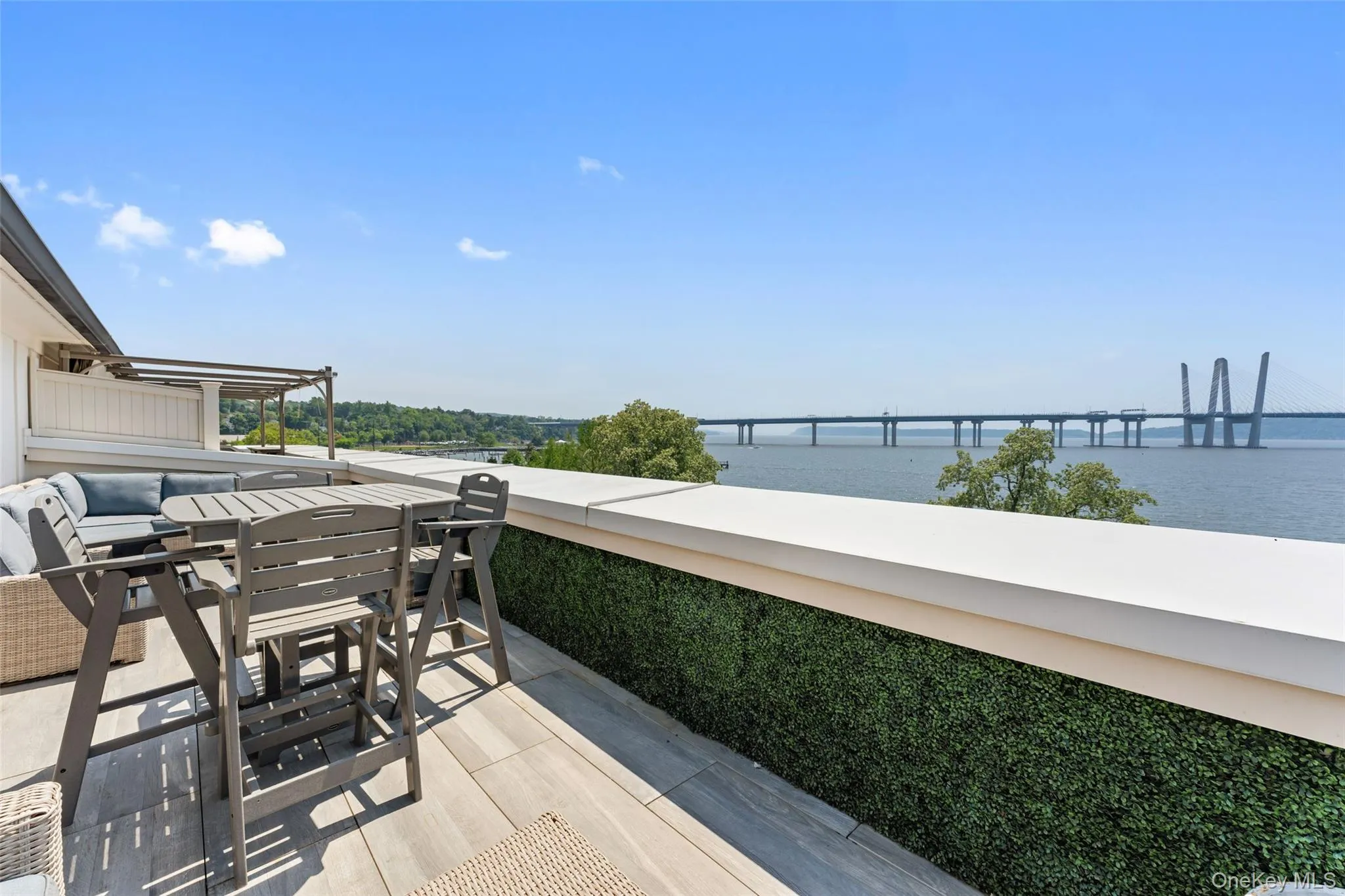 Rooftop deck with panoramic river views Rooftop deck with panoramic river views