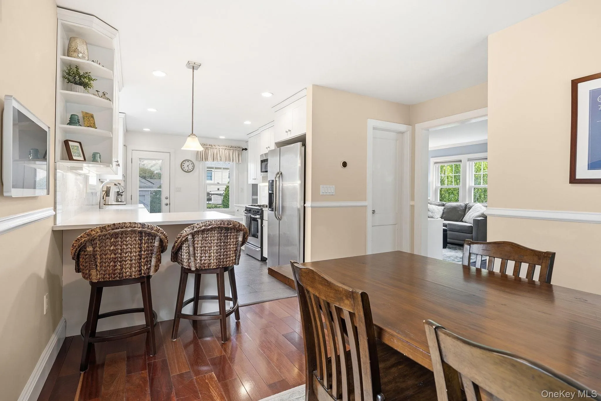 Perfectly positioned just steps from the kitchen for convenient dining and entertaining. Perfectly positioned just steps from the kitchen for convenient dining and entertaining.