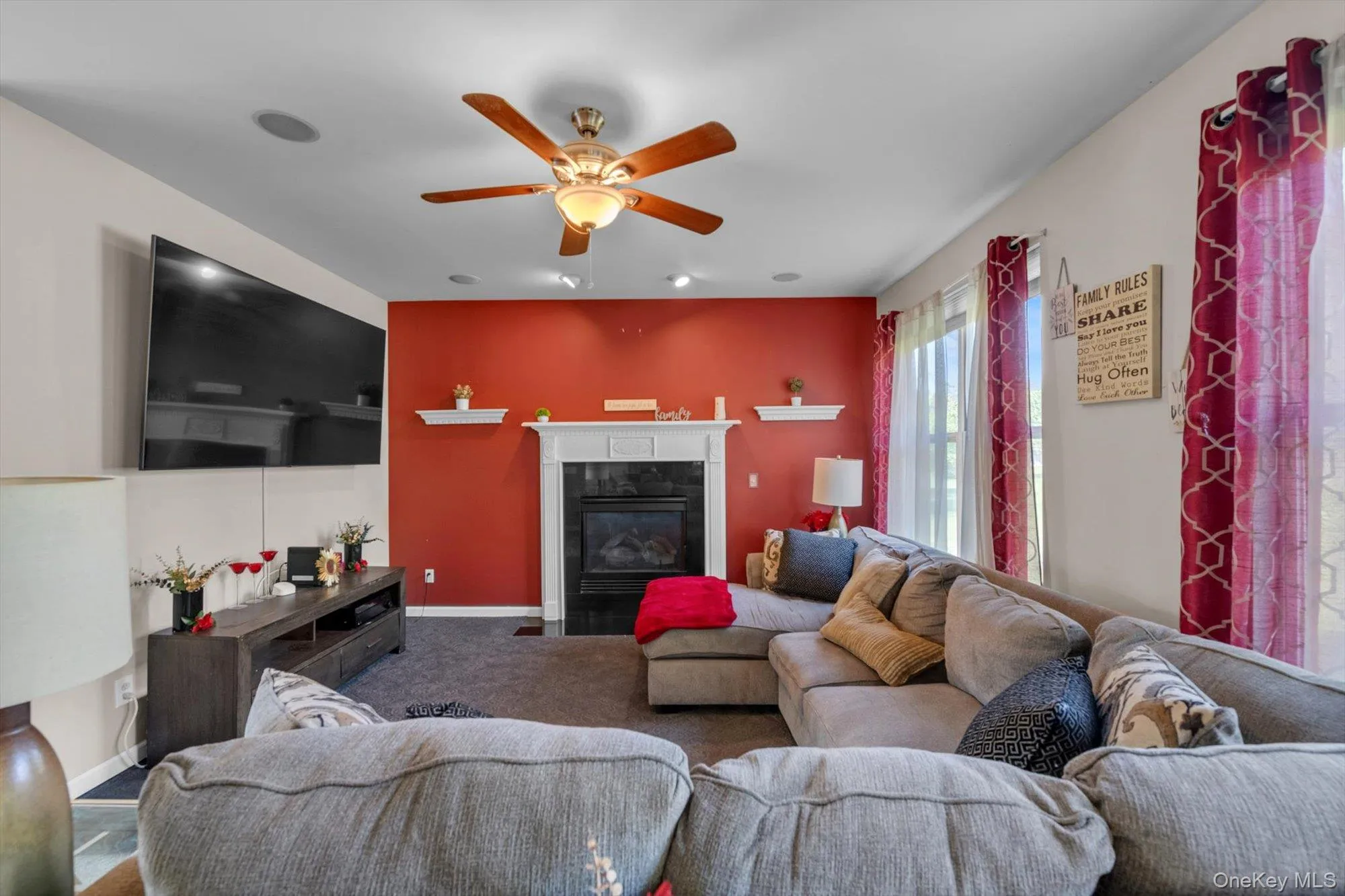 Den with Gas Fireplace Opposite Kitchen Den with Gas Fireplace Opposite Kitchen