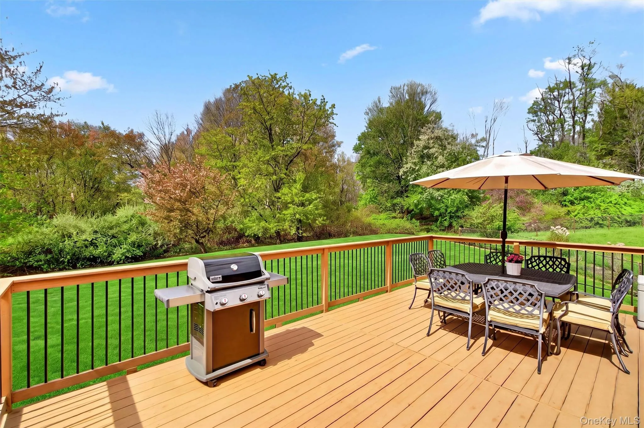 The back deck overlooks your private backyard paradise. The back deck overlooks your private backyard paradise.