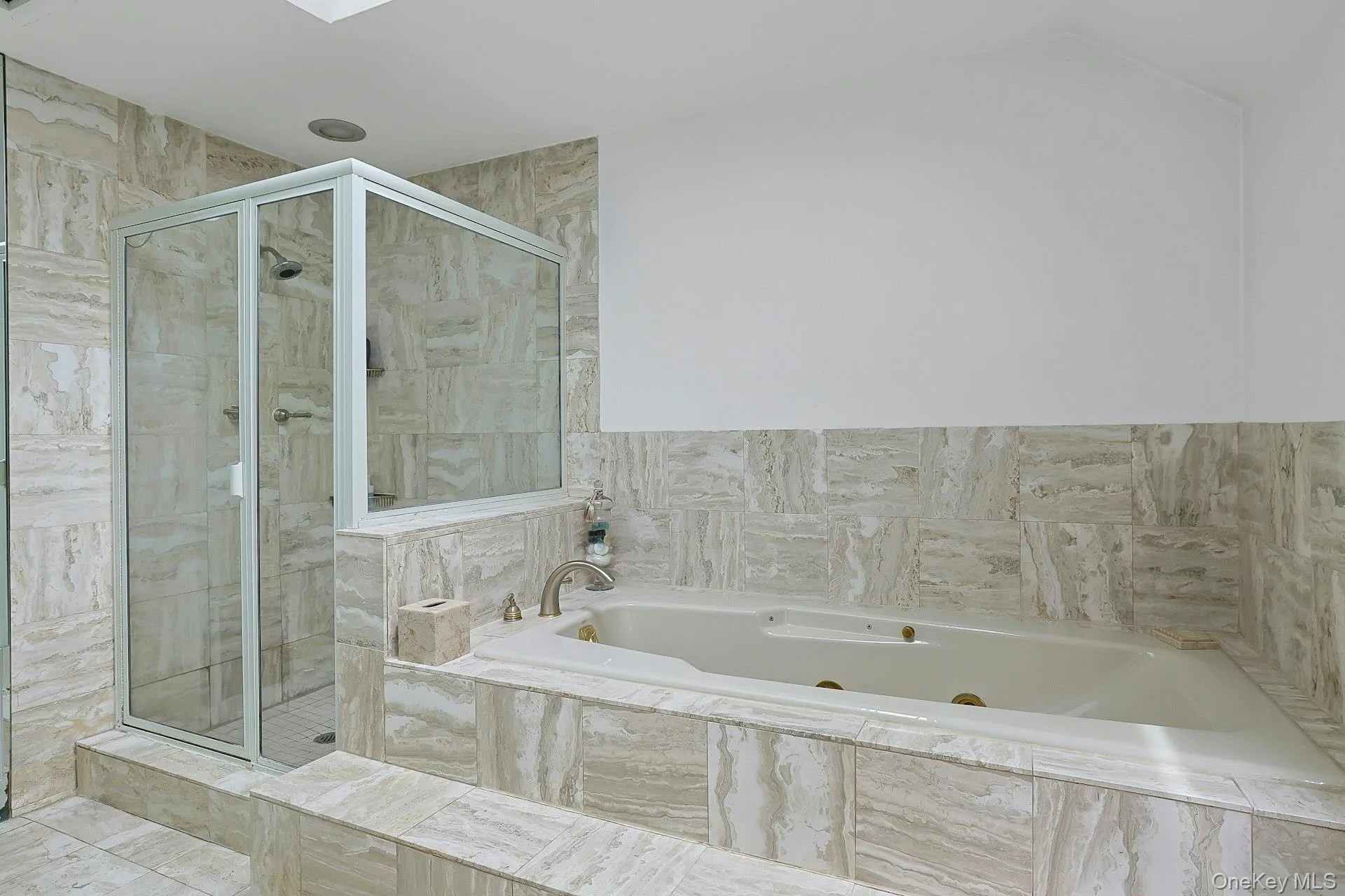 Sunken tub and shower Sunken tub and shower