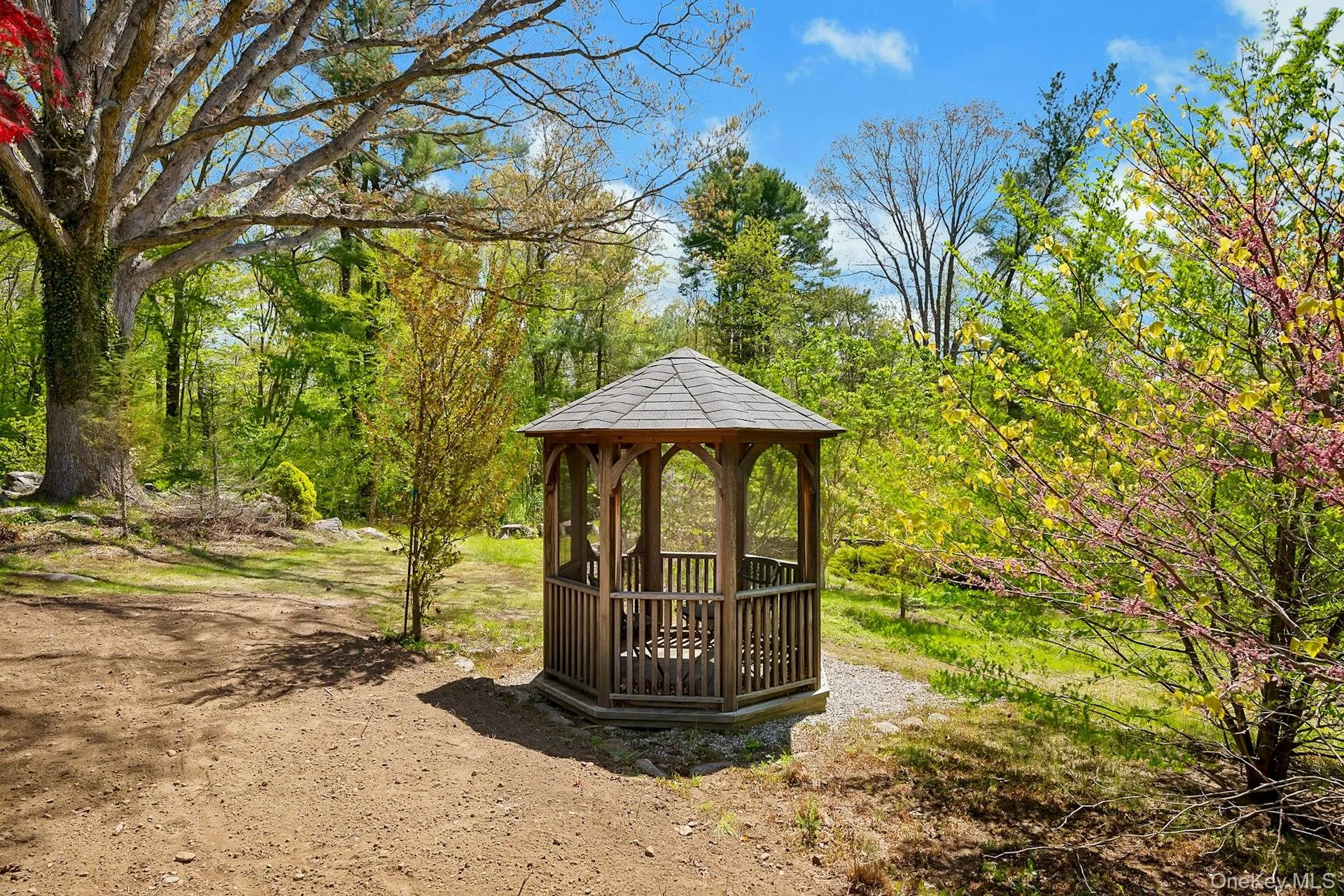 Screened-in gazebo for quiet bug-free moments Screened-in gazebo for quiet bug-free moments