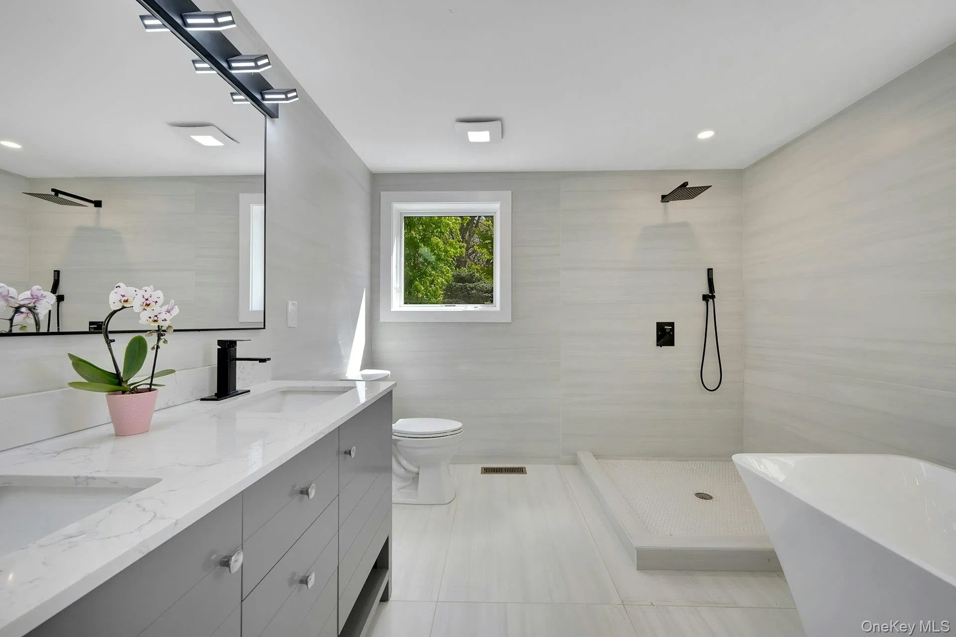 Spa-like primary bathroom, soak in a luxurious bath after a long day Spa-like primary bathroom, soak in a luxurious bath after a long day