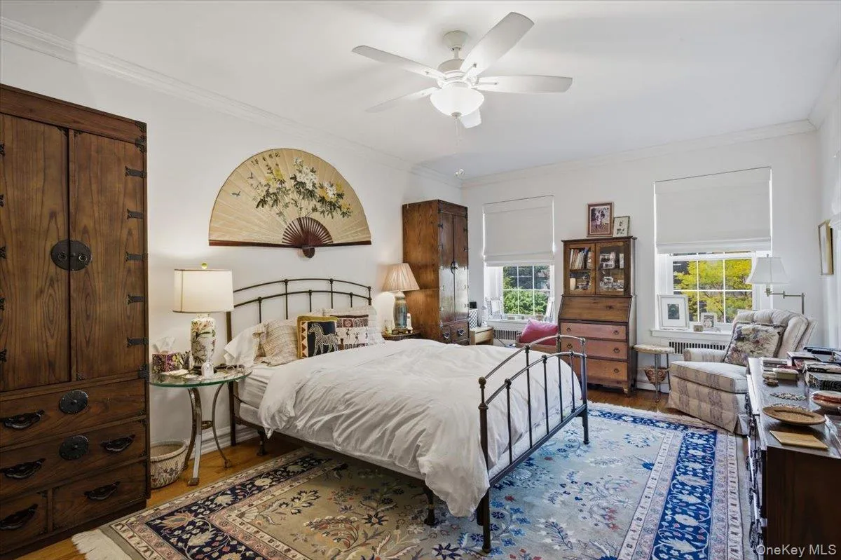 Retreat to an oversized bedroom offers comfort and storage with a ceiling fan, two large widows for excellent daylight and two large closets. Retreat to an oversized bedroom offers comfort and storage with a ceiling fan, two large widows for excellent daylight and two large closets.