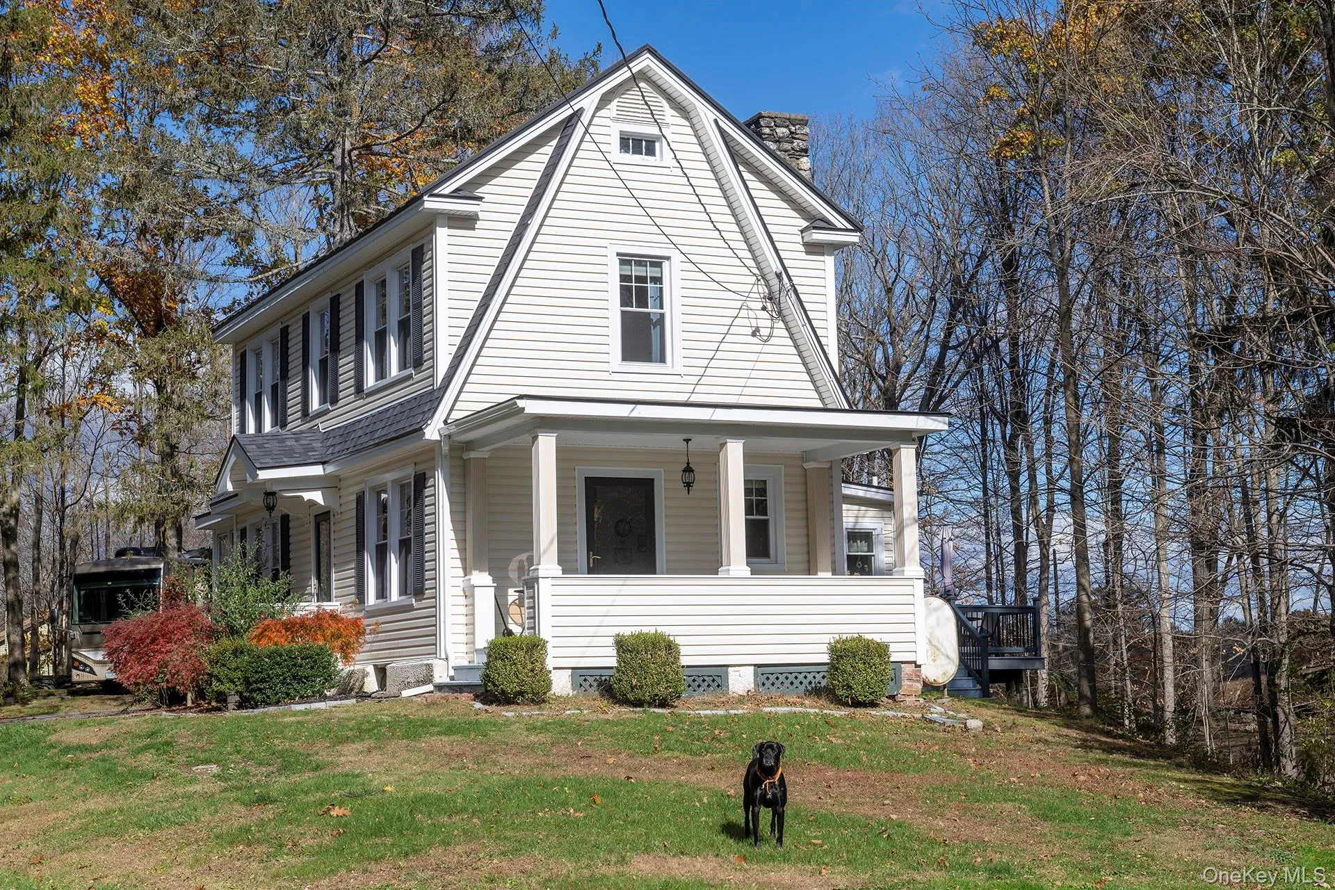 Colonial inspired home with covered porch Colonial inspired home with covered porch