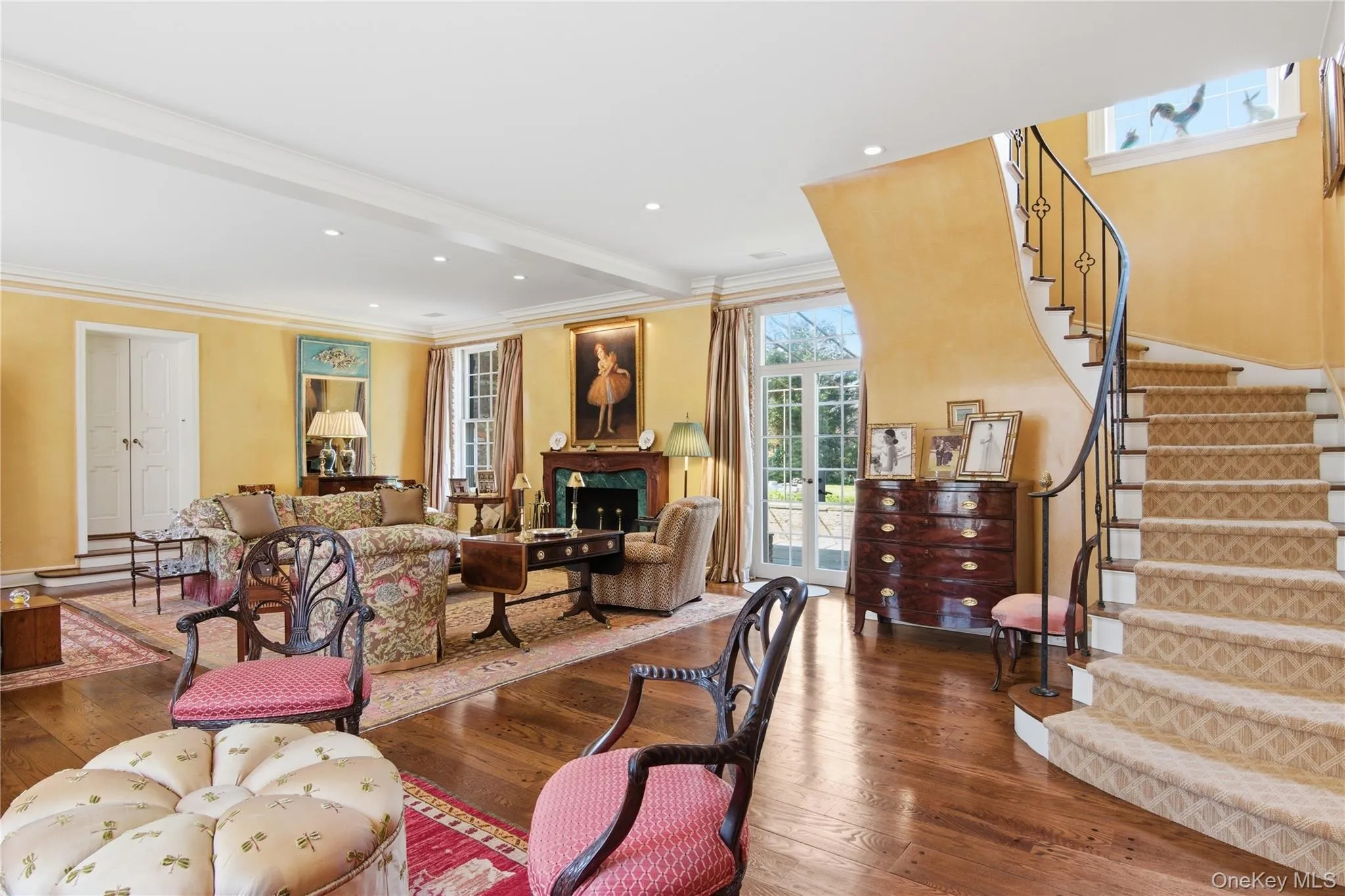Sunken Living Room with wood pegged floors Sunken Living Room with wood pegged floors