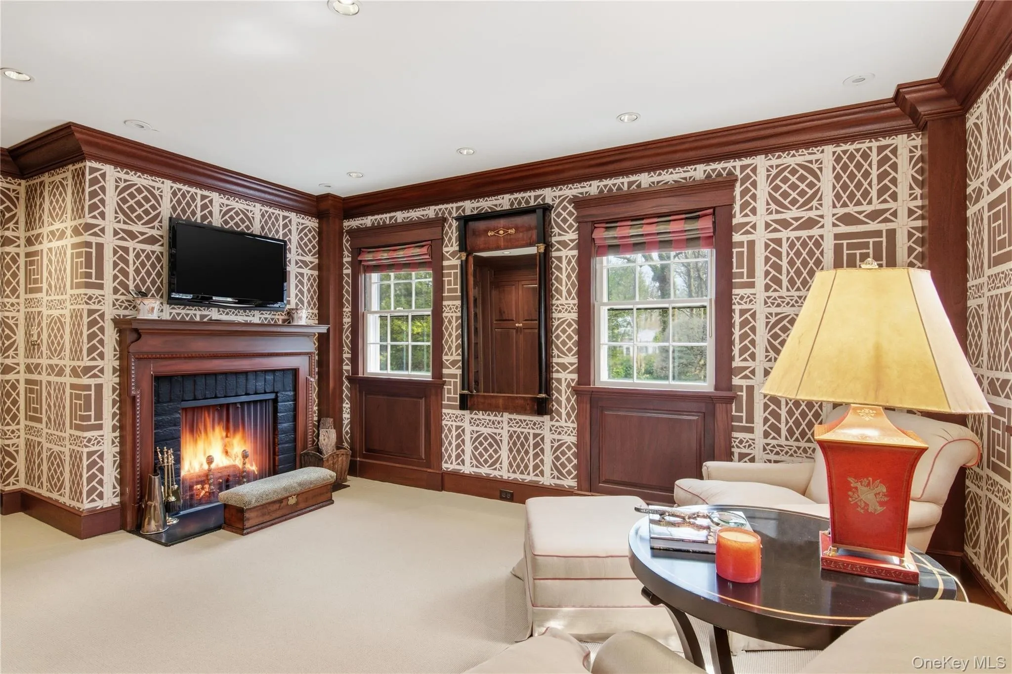 Primary Dressing Room with Wood Burning Fireplace Primary Dressing Room with Wood Burning Fireplace