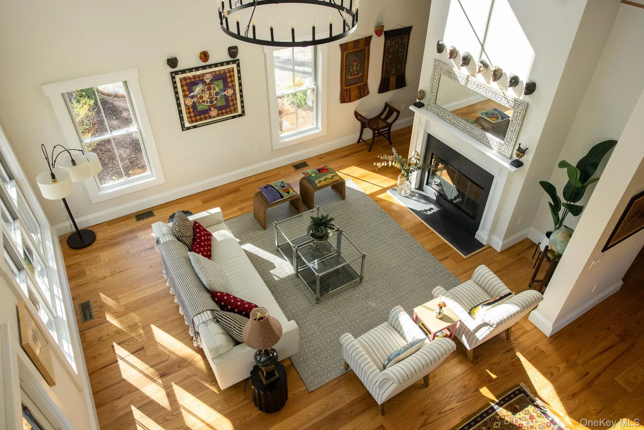 Looking down from the loft into the living room / great room Looking down from the loft into the living room / great room