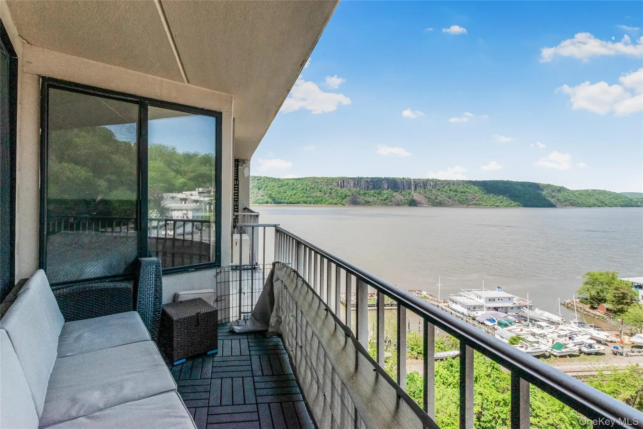 Private balcony featuring a Hudson River View and View of the Palisades Private balcony featuring a Hudson River View and View of the Palisades