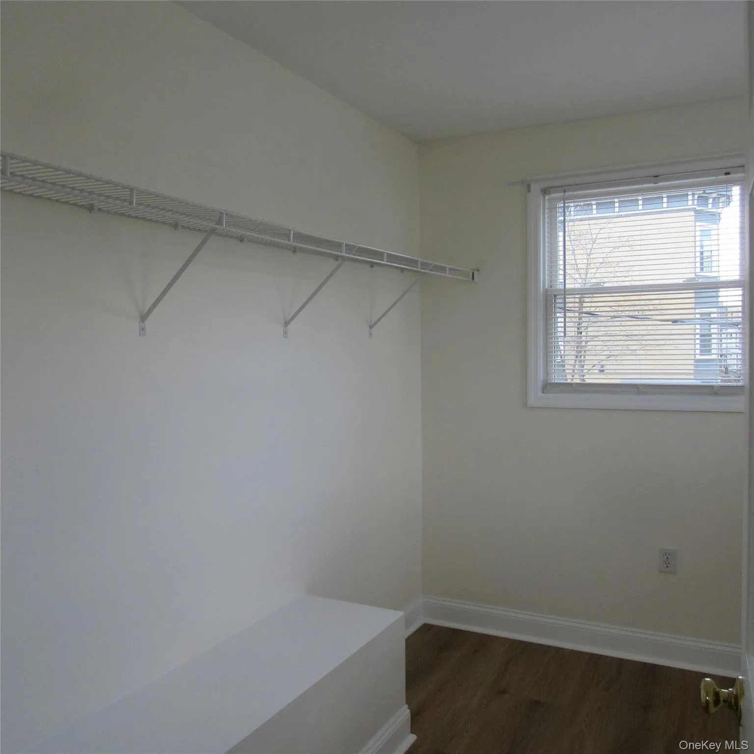 Walk in closet featuring dark wood finished floors Walk in closet featuring dark wood finished floors