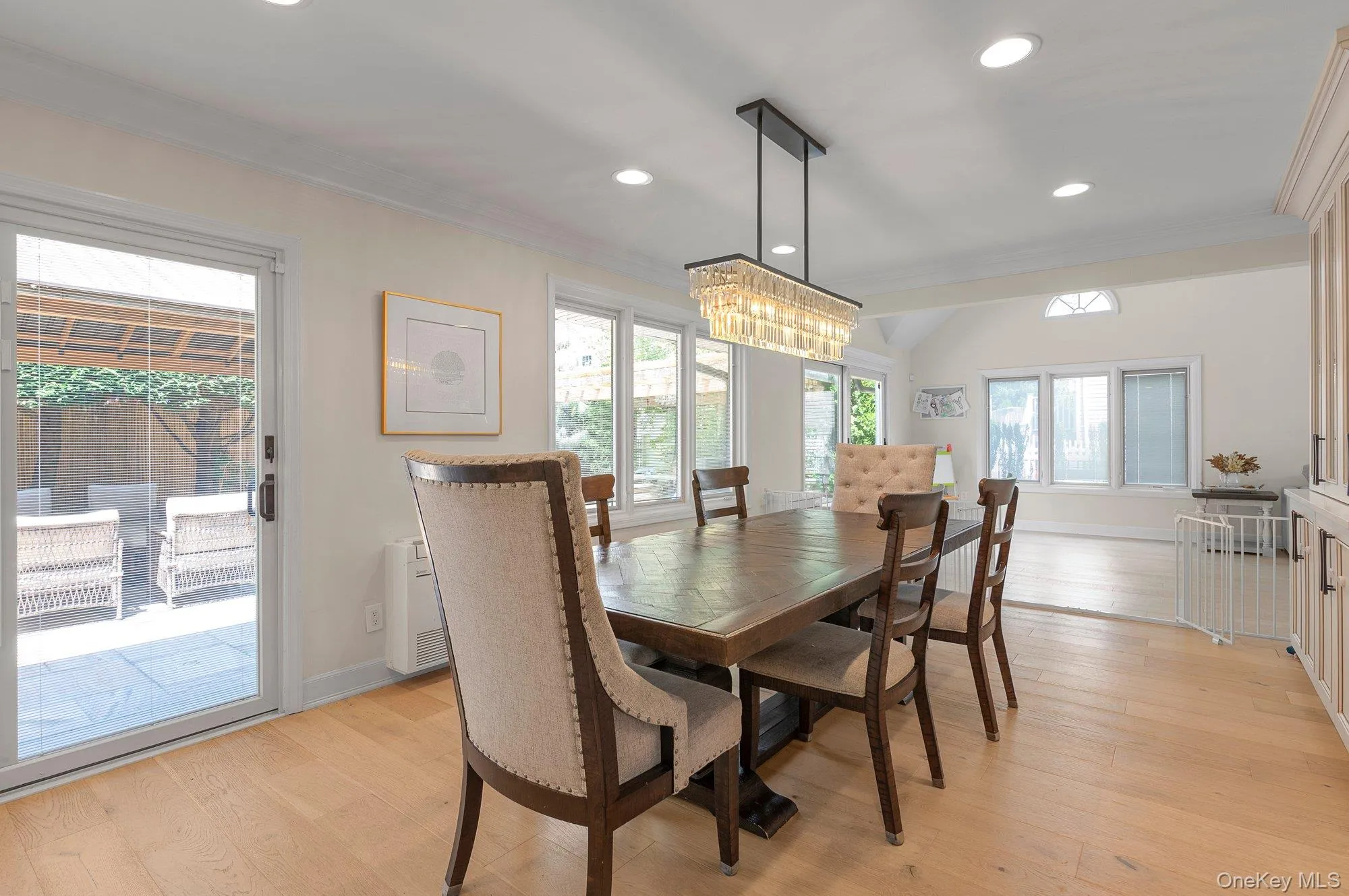 Dining area featuring wood-finish flooring, recessed lighting Dining area featuring wood-finish flooring, recessed lighting