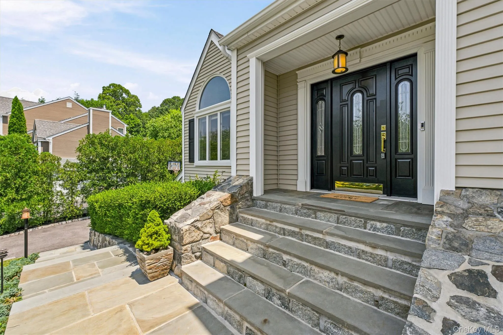 Grand front steps with welcoming front door. Grand front steps with welcoming front door.