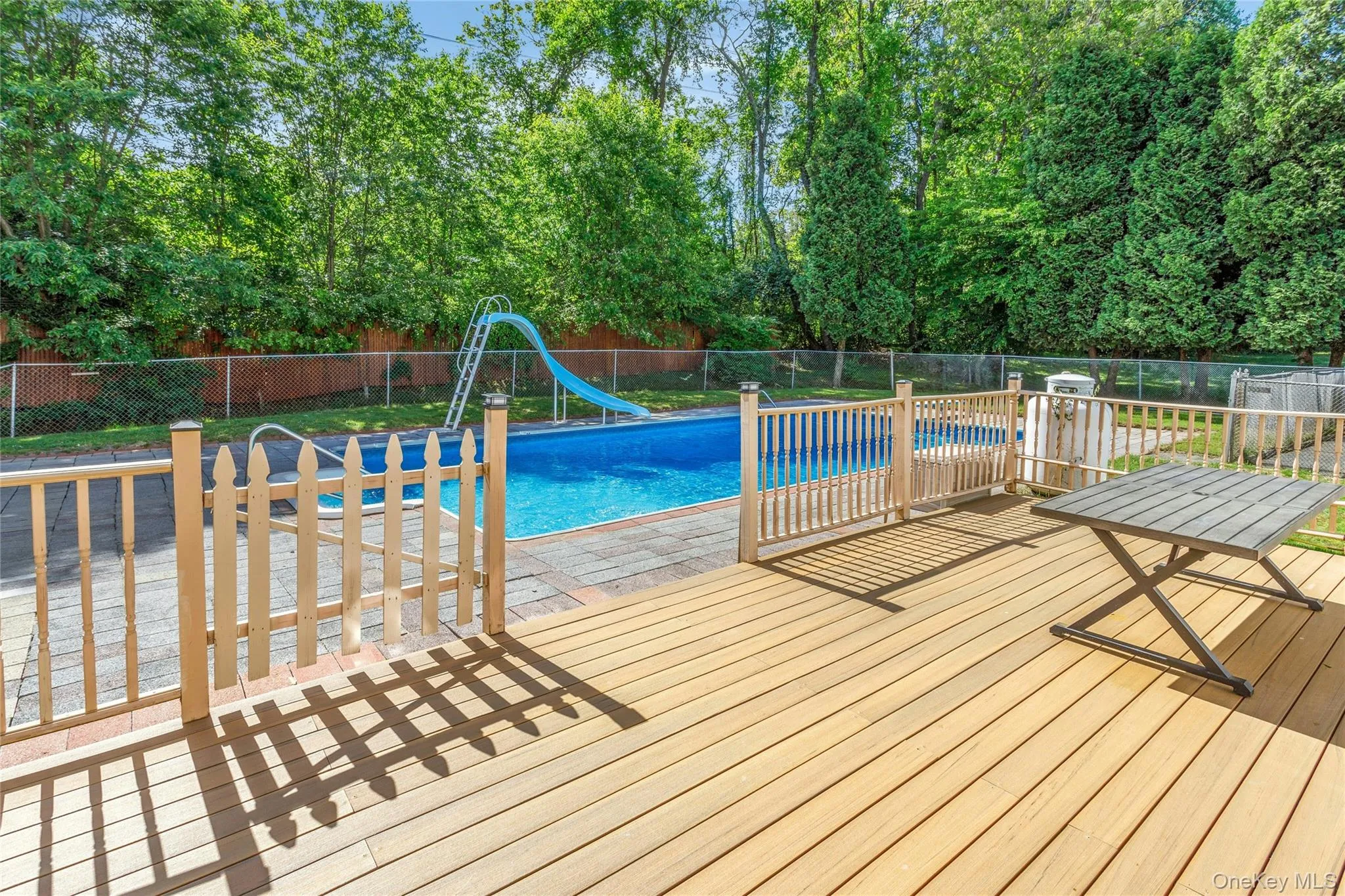 Deck off of house Deck off of house