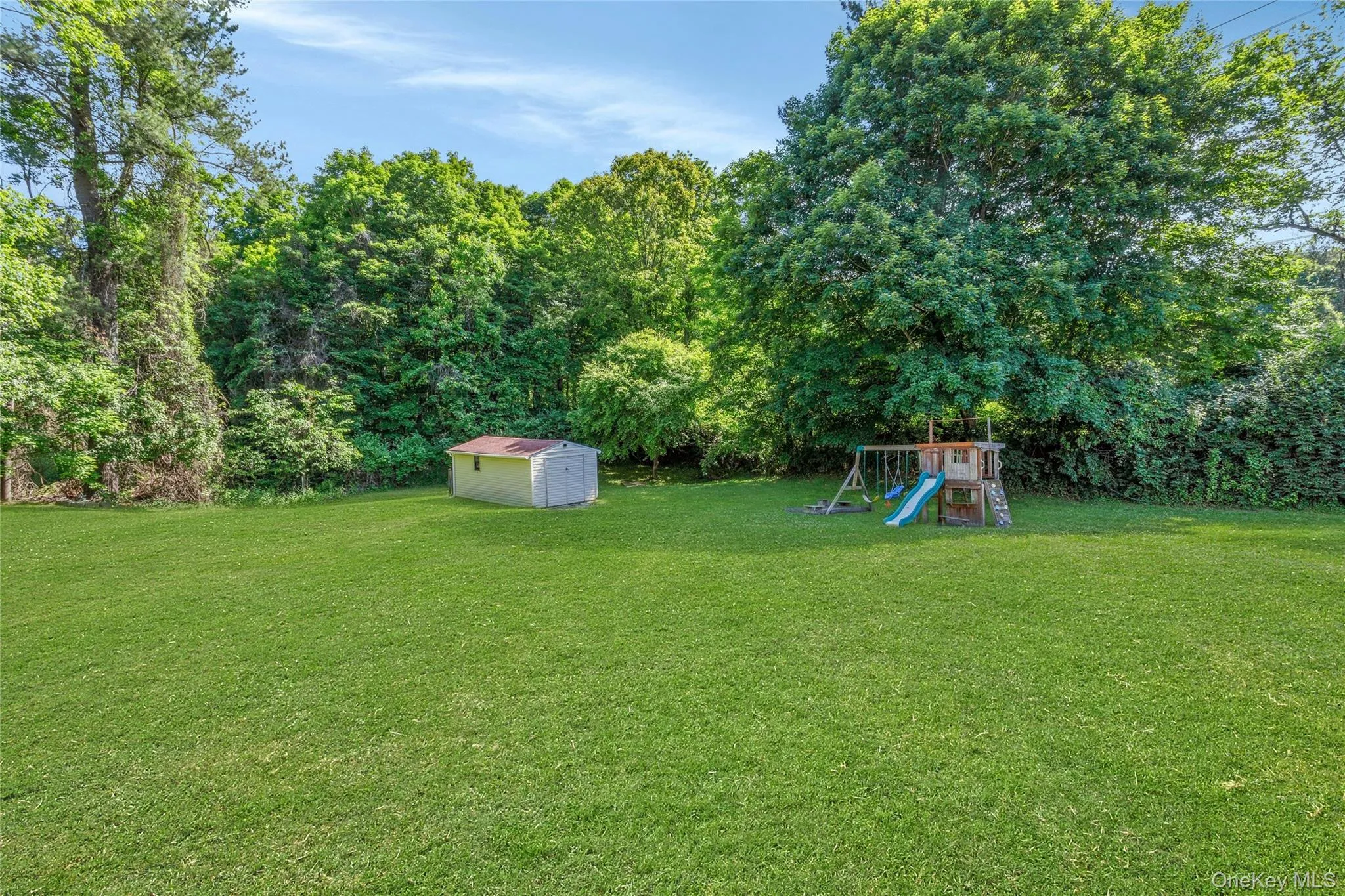 Level side yard Level side yard