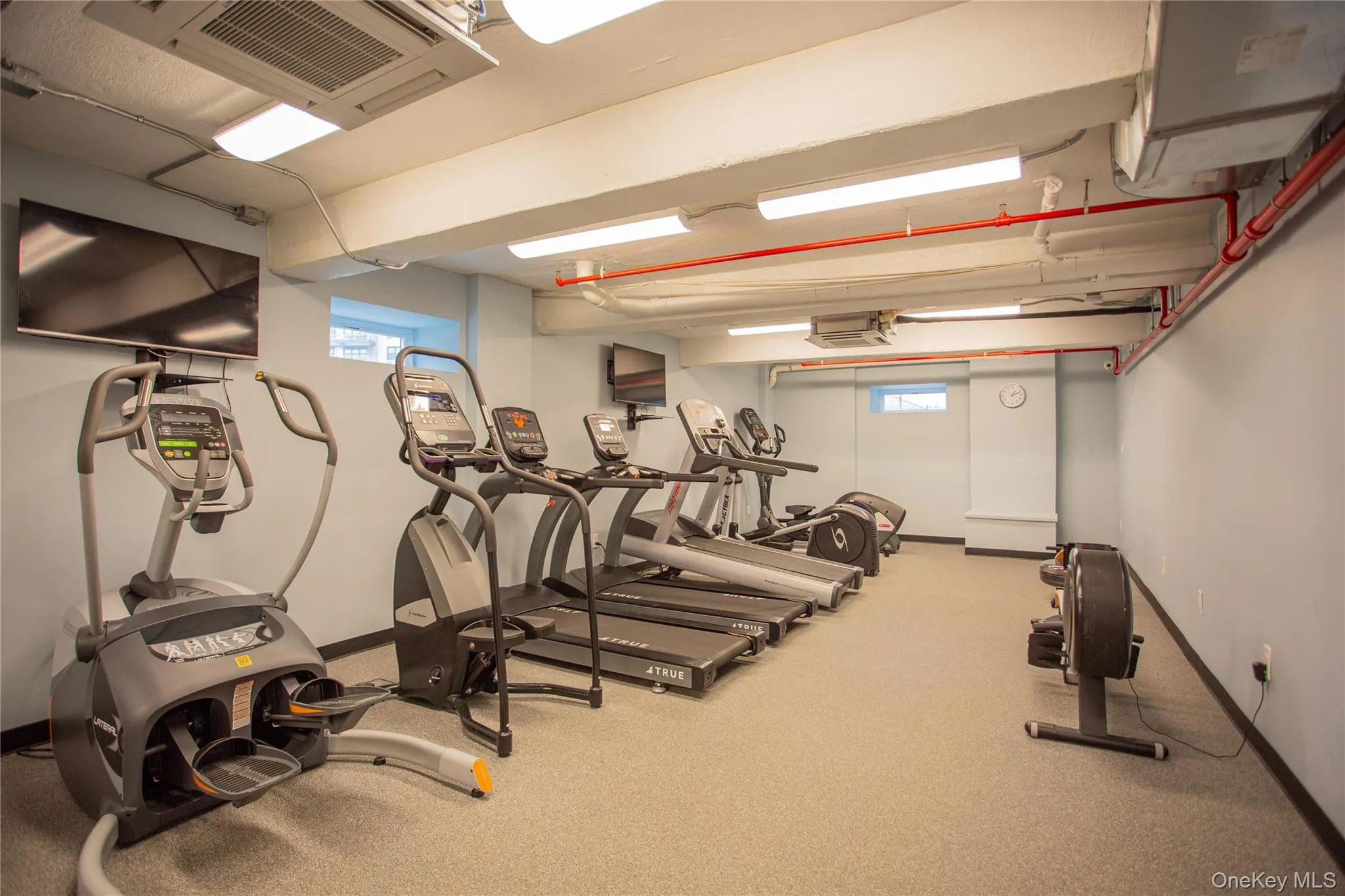 Workout area featuring cooling unit Workout area featuring cooling unit