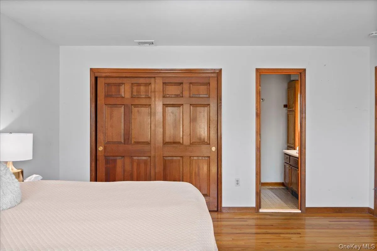 The existing closet is easily expanded into a large walk-in closet. The existing closet is easily expanded into a large walk-in closet.