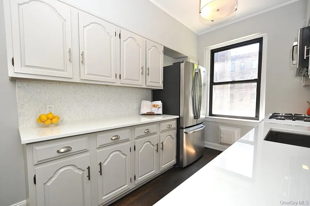 Updated Eat-In-Kitchen has Quartz counters and stainless steel appliances. Updated Eat-In-Kitchen has Quartz counters and stainless steel appliances.
