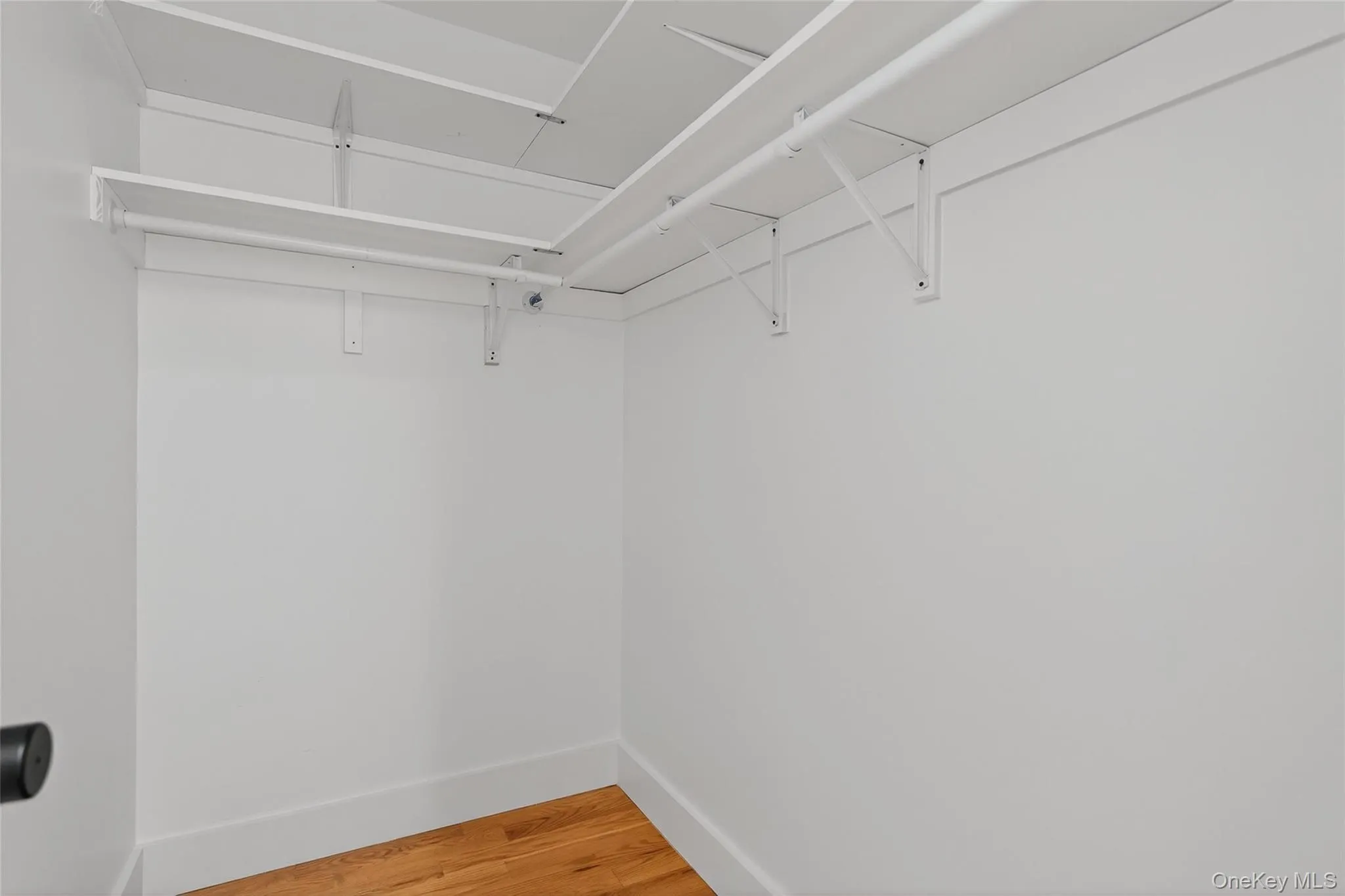 Walk in closet featuring light wood-type flooring Walk in closet featuring light wood-type flooring