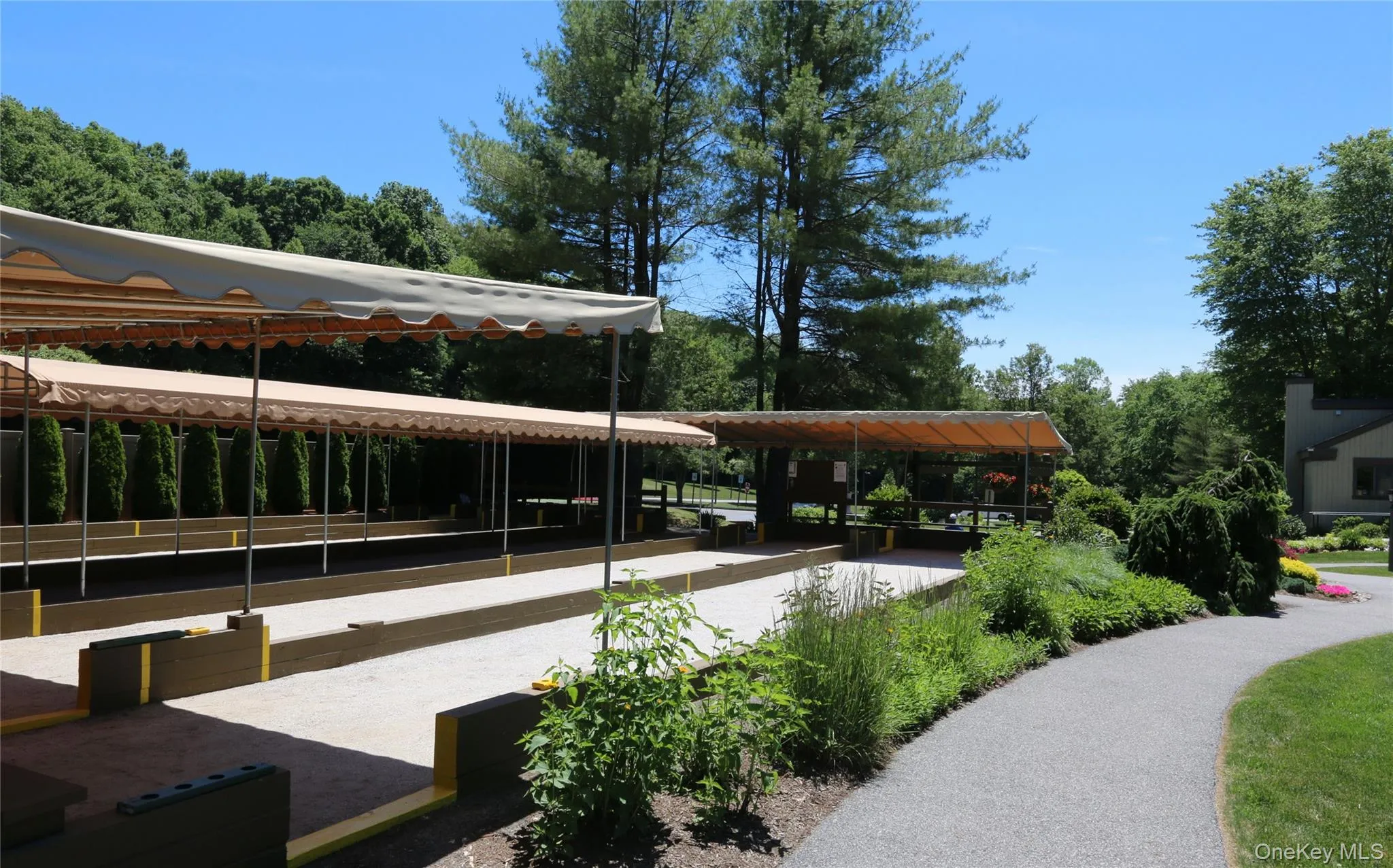 Bocce courts. Bocce courts.