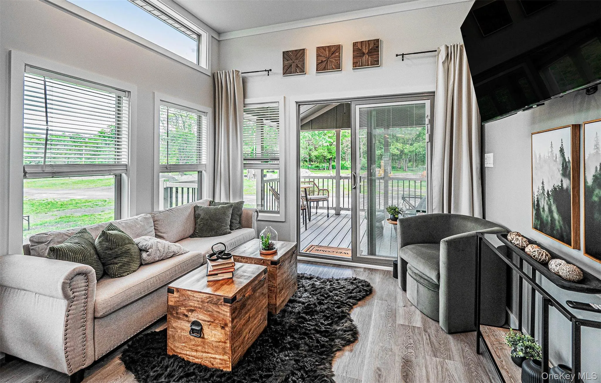 Living room with light wood-style floors Living room with light wood-style floors