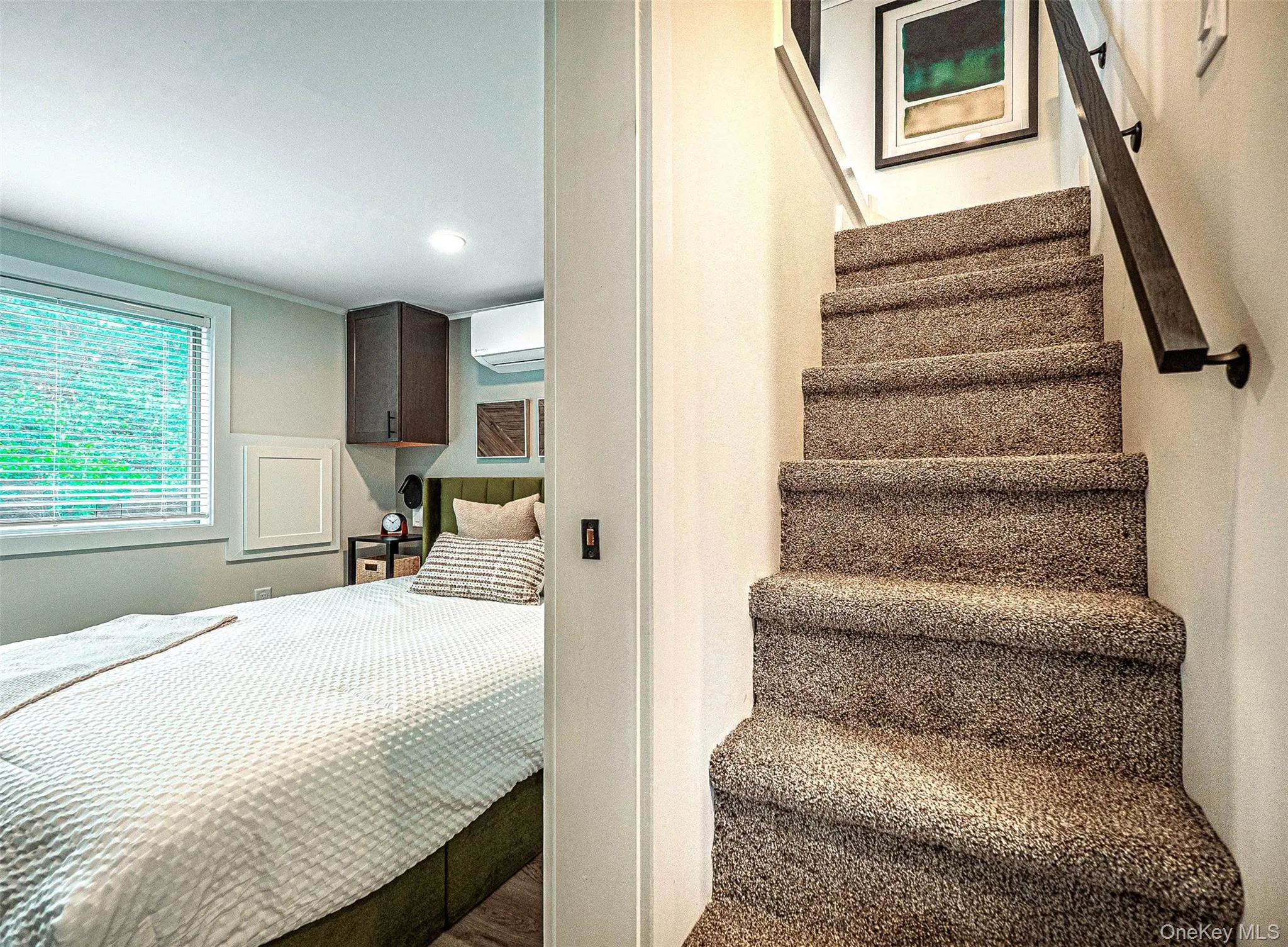 Stairs with carpet leading to the loft Stairs with carpet leading to the loft