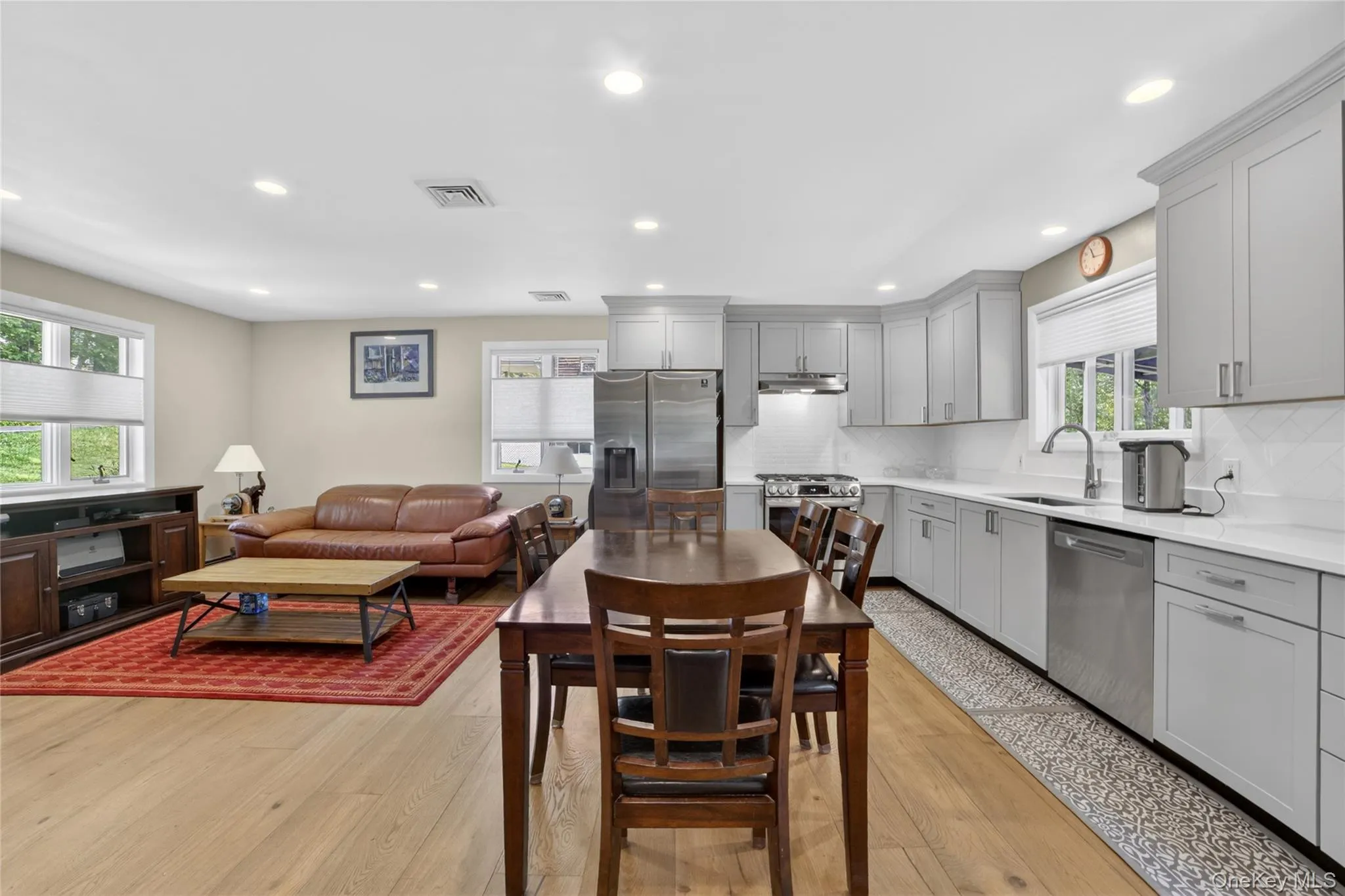 Room for a table to fit 8 or more with this very open floor plan. Room for a table to fit 8 or more with this very open floor plan.