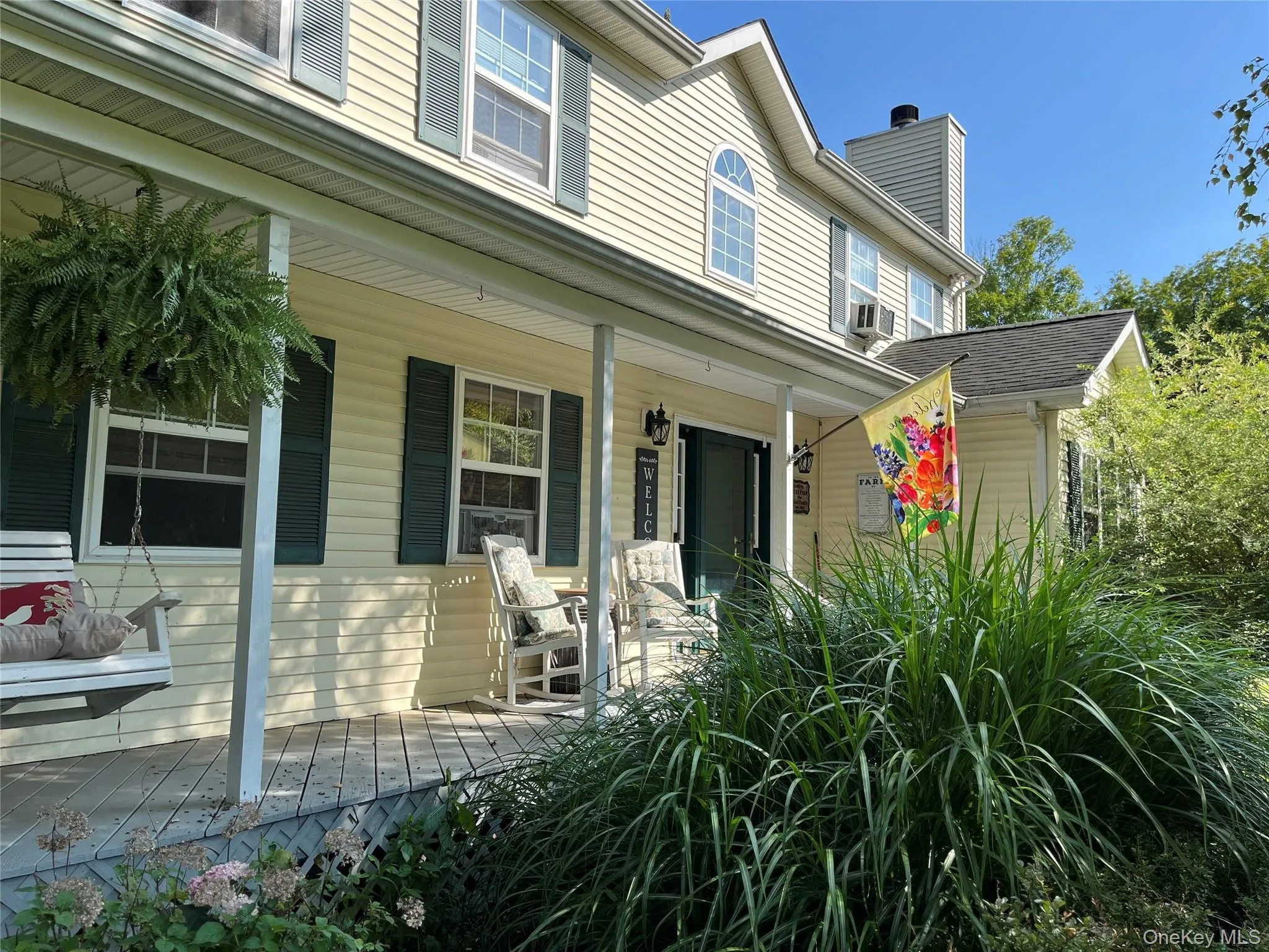 Enjoy the blooming trees while sitting on your front porch. Enjoy the blooming trees while sitting on your front porch.