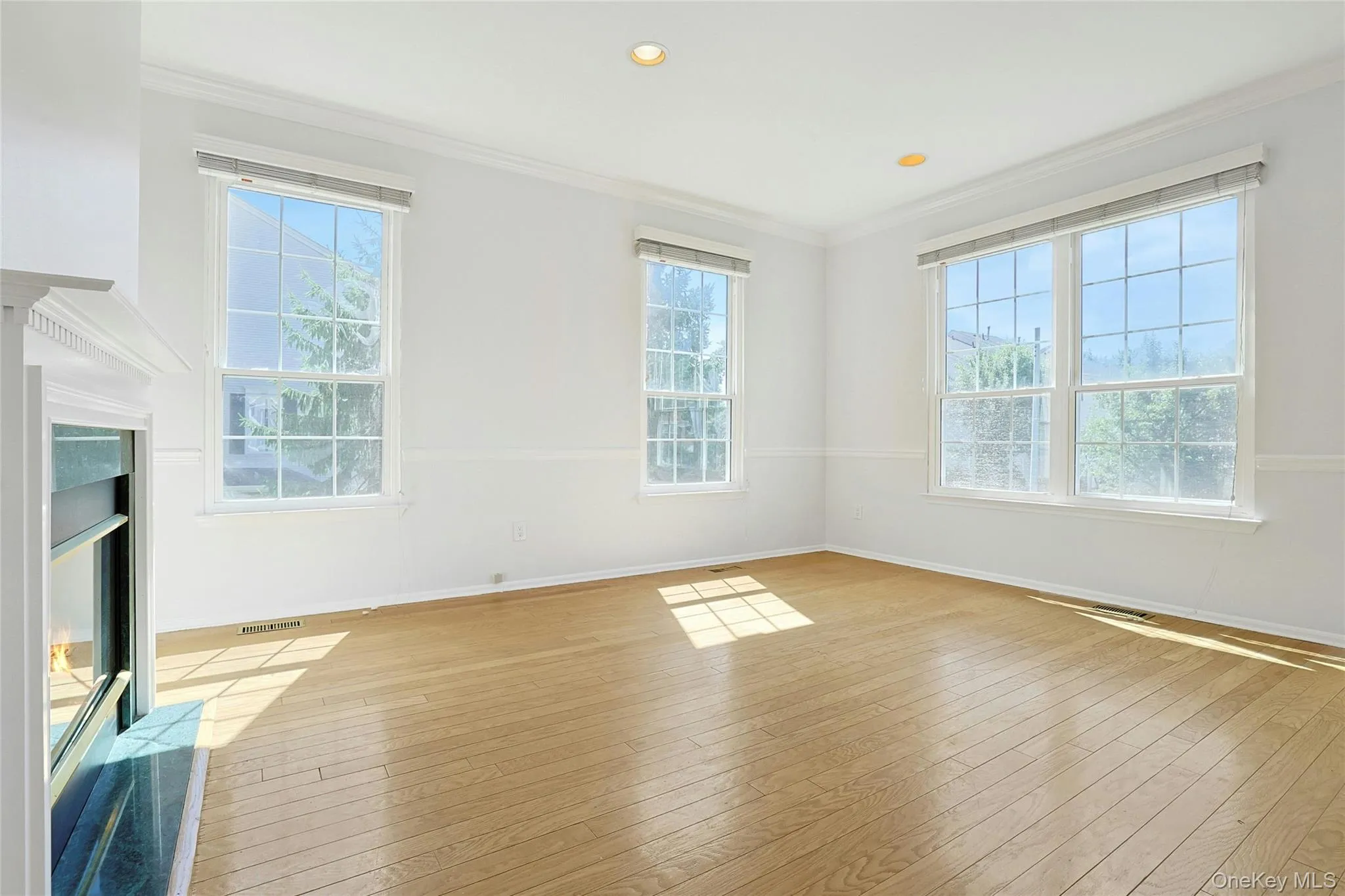 Soaring ceilings in Formal Living room, sparkling wood floors, DOUBLE SIDED GAS FIREPLACE Soaring ceilings in Formal Living room, sparkling wood floors, DOUBLE SIDED GAS FIREPLACE