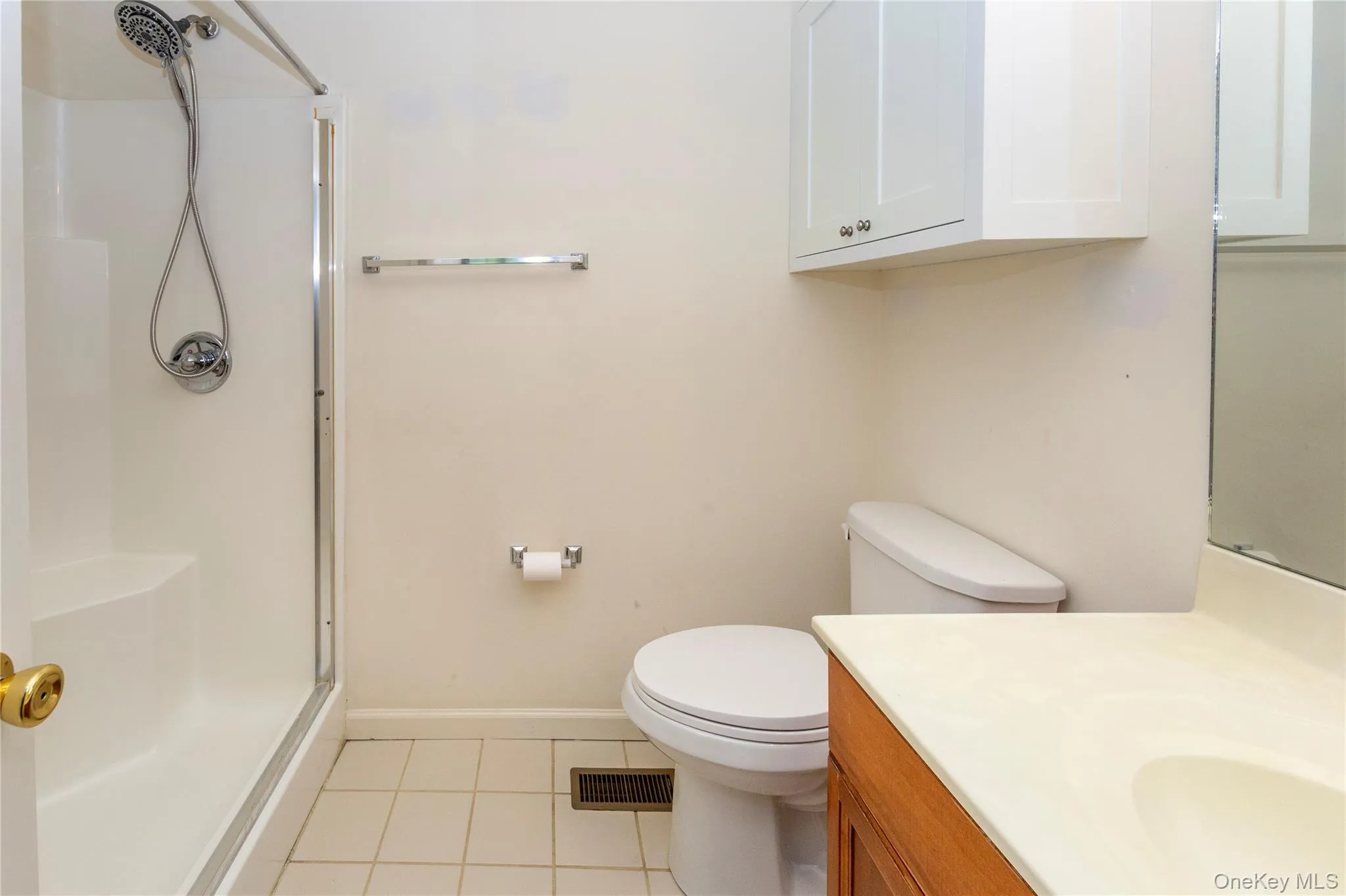 Walk-in shower. Glass shower doors are located in the basement if someone wants to re-install. Walk-in shower. Glass shower doors are located in the basement if someone wants to re-install.