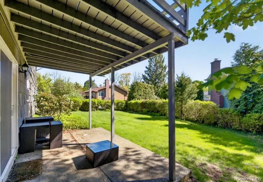Covered outdoor patio area ideal for entertainment or after work relaxation Covered outdoor patio area ideal for entertainment or after work relaxation