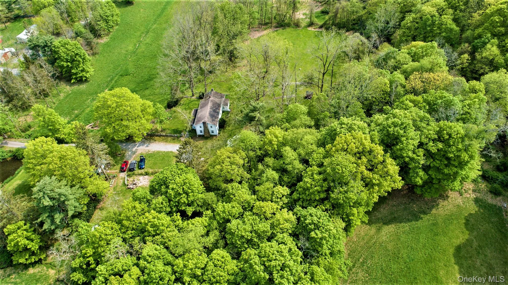 Drone / aerial view with a forest view Drone / aerial view with a forest view