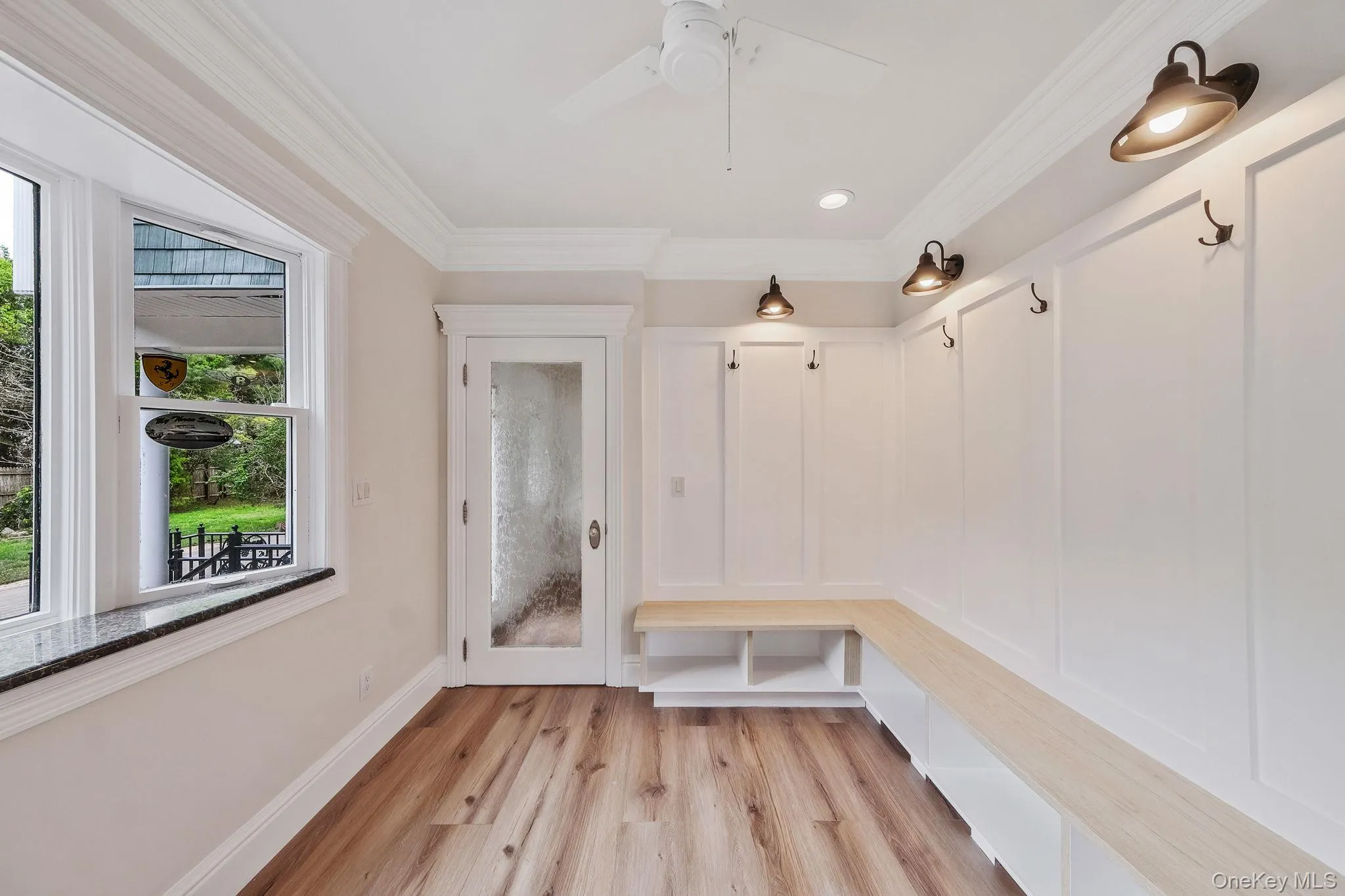 Mudroom with separate entrance to driveway Mudroom with separate entrance to driveway