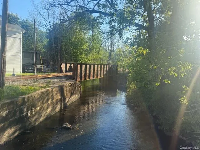 Creek with trees, view from your shared exterior deck. Creek with trees, view from your shared exterior deck.