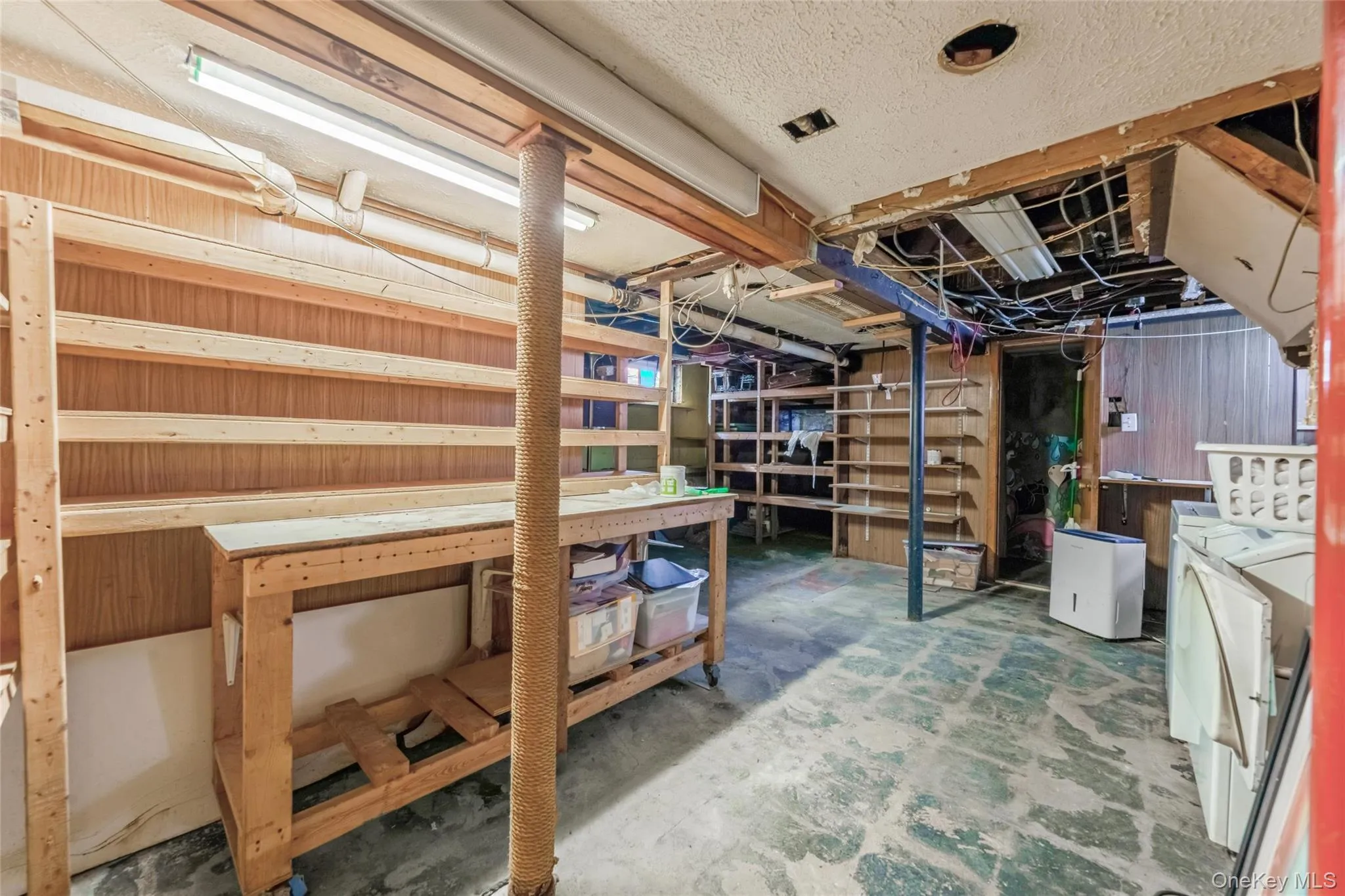 Unfinished basement with outside entrance. Unfinished basement with outside entrance.