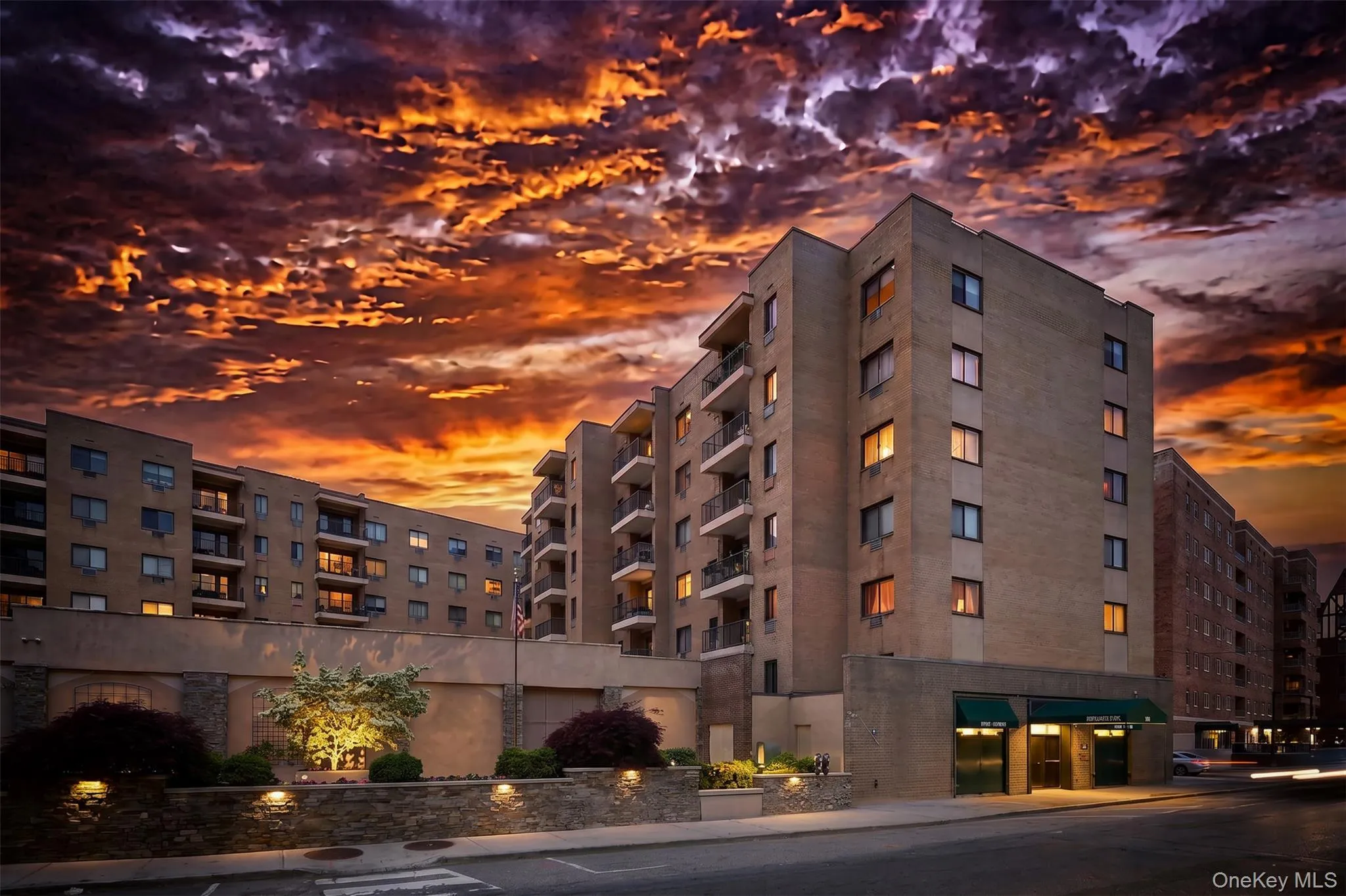 Sun setting on 100 E. Hartsdale Ave. Sun setting on 100 E. Hartsdale Ave.