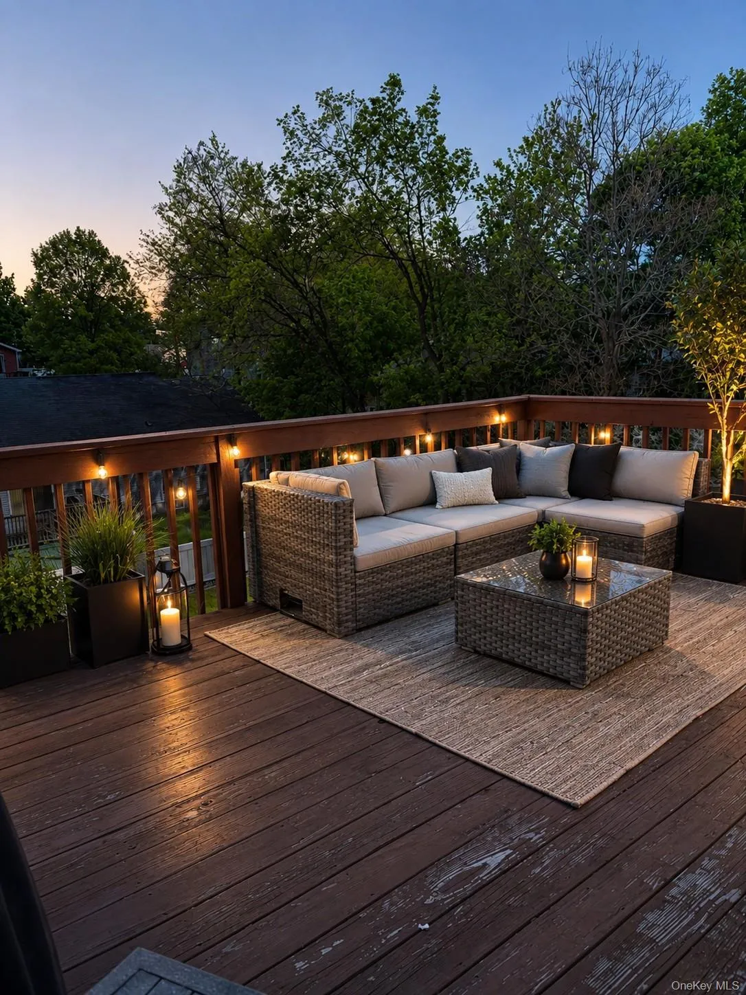 Large private deck style balcony. Large private deck style balcony.
