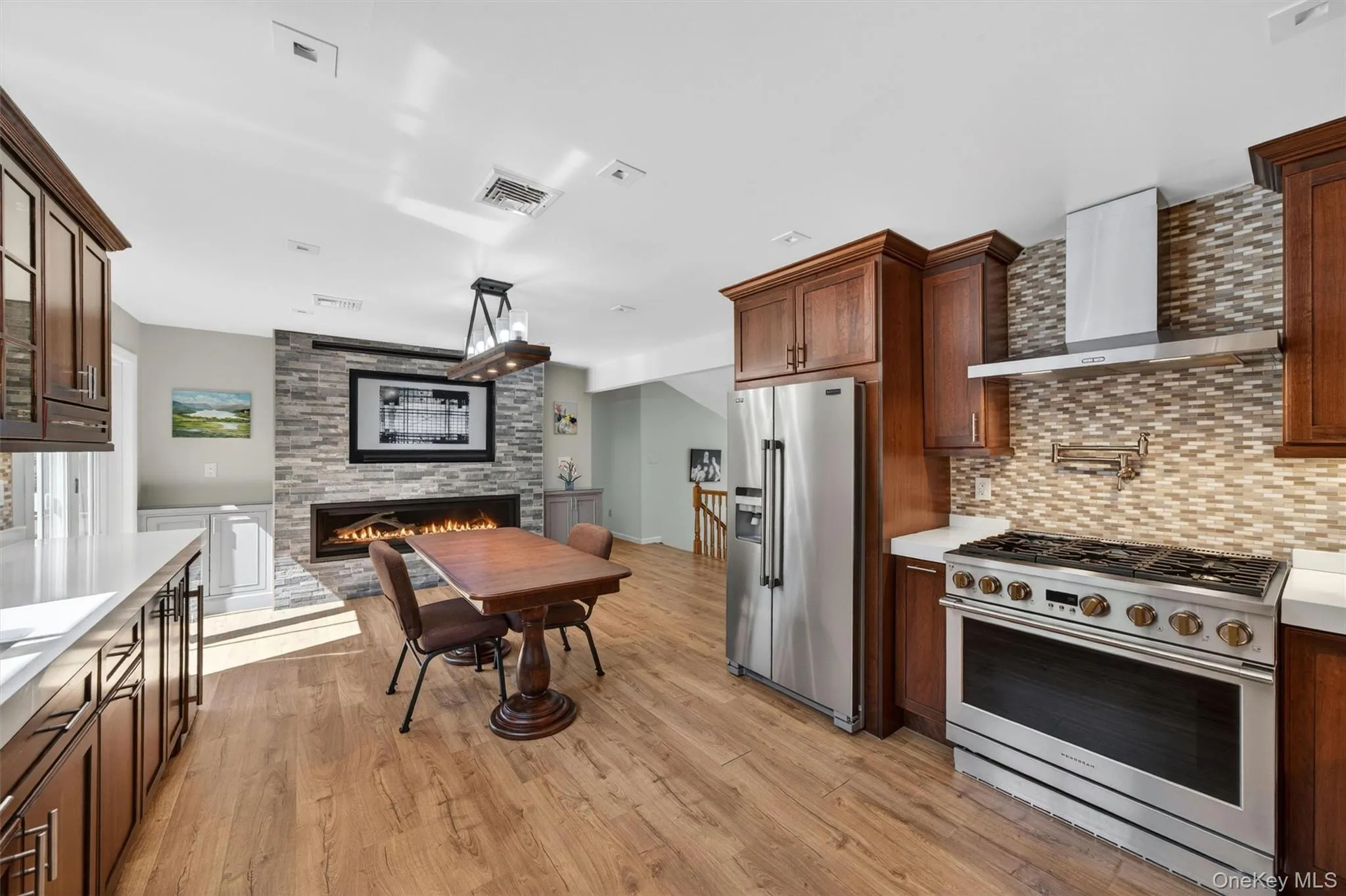 This immense kitchen has a wide open space. This immense kitchen has a wide open space.
