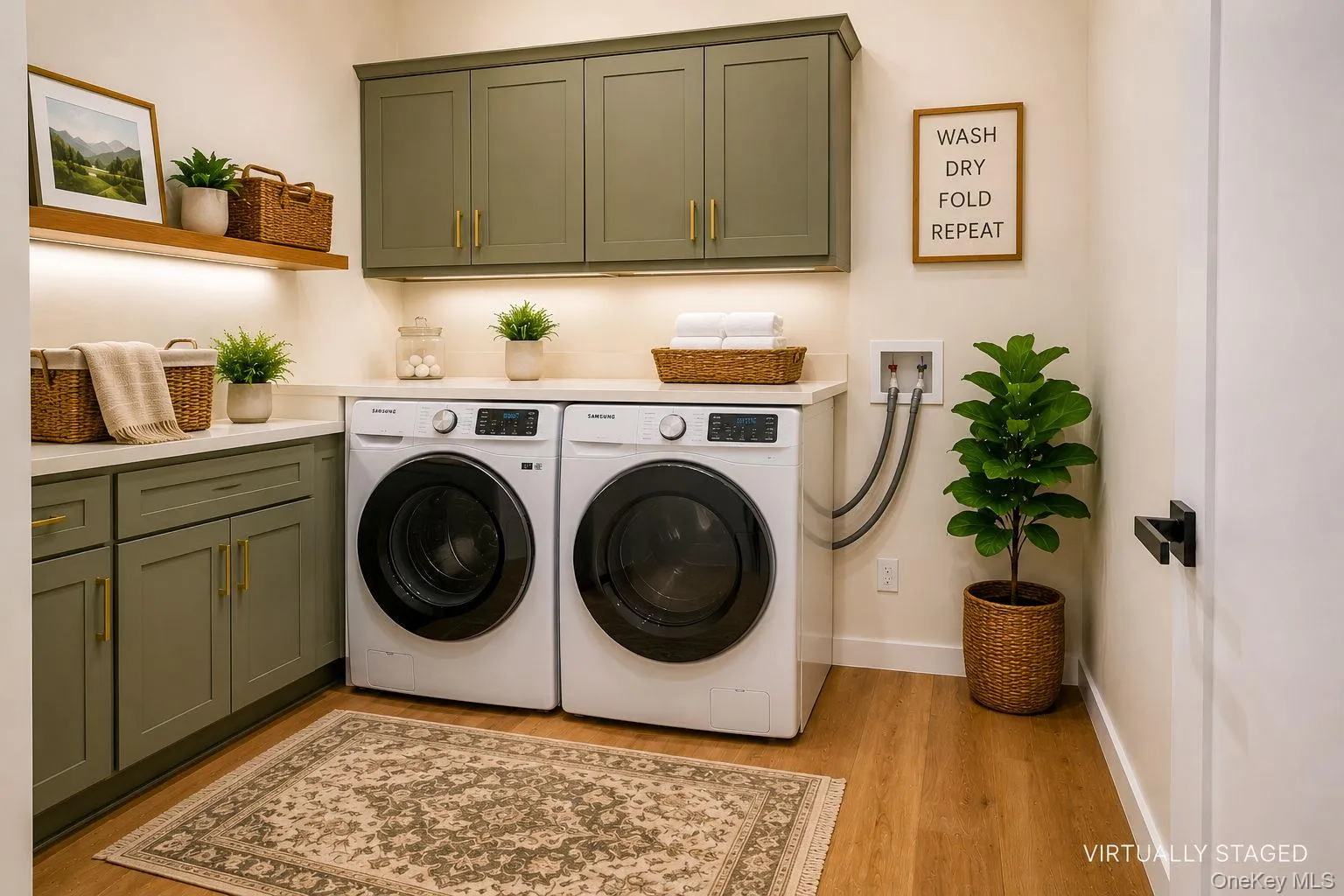 Virtually staged. Cabinets, washer and dryer have been digitally added to show the room's potential scale and layout. and are not included in sale. Virtually staged. Cabinets, washer and dryer have been digitally added to show the room's potential scale and layout. and are not included in sale.